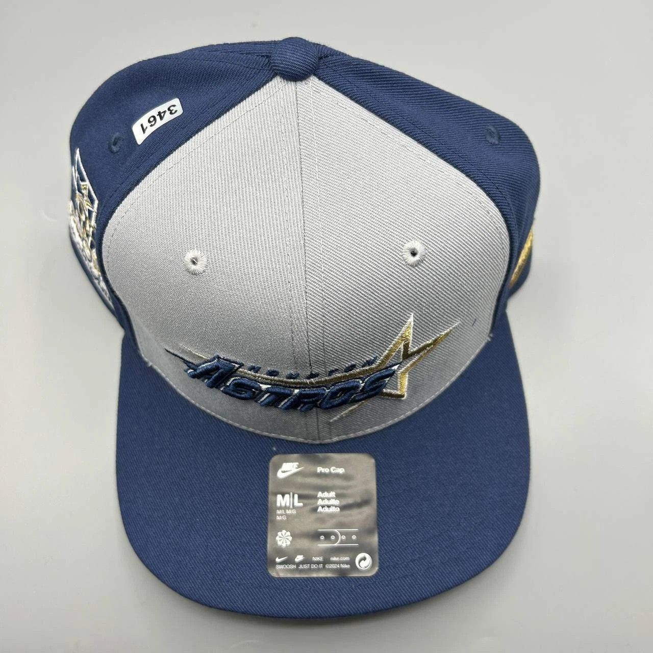 Nike Houston Astros x Nike Pro Hat Men M-L Dri-Fit Snap Back Cap Size ONE SIZE - 8 Thumbnail