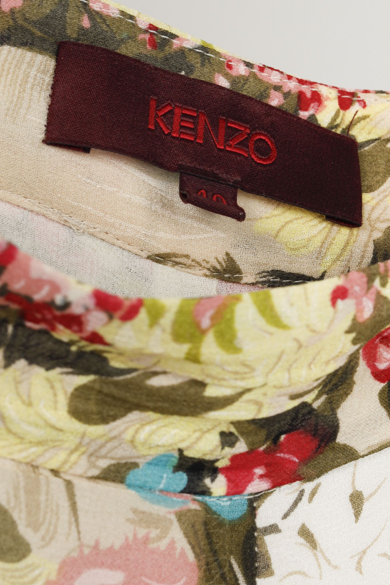 Kenzo Kenzo Vintage Floral Silk Flared Midi Skirt Size 31" - 4 Thumbnail