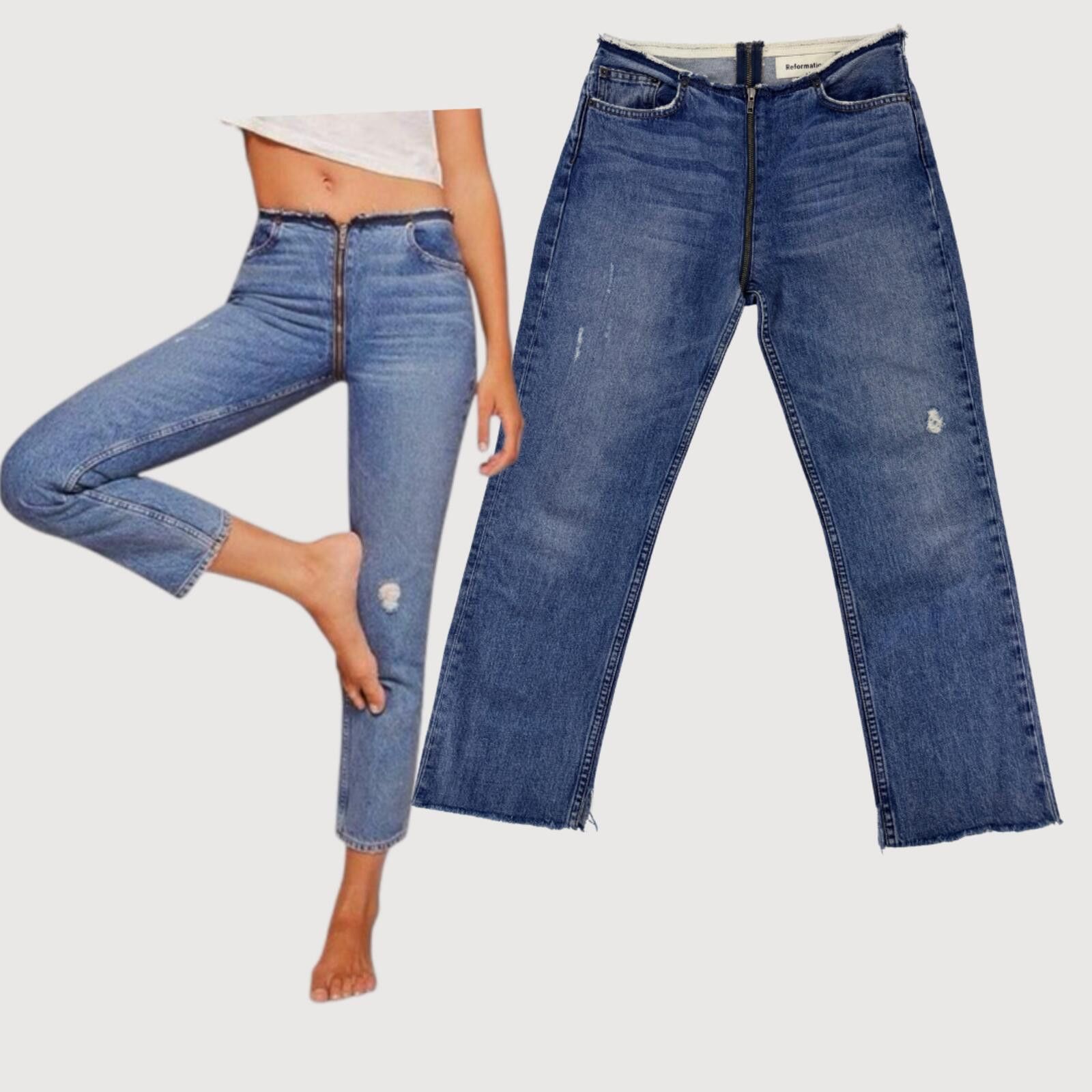 Other Reformation Zipper Jeans Medium Wash 28 Size 28" / US 6 / IT 42 - 1 Thumbnail