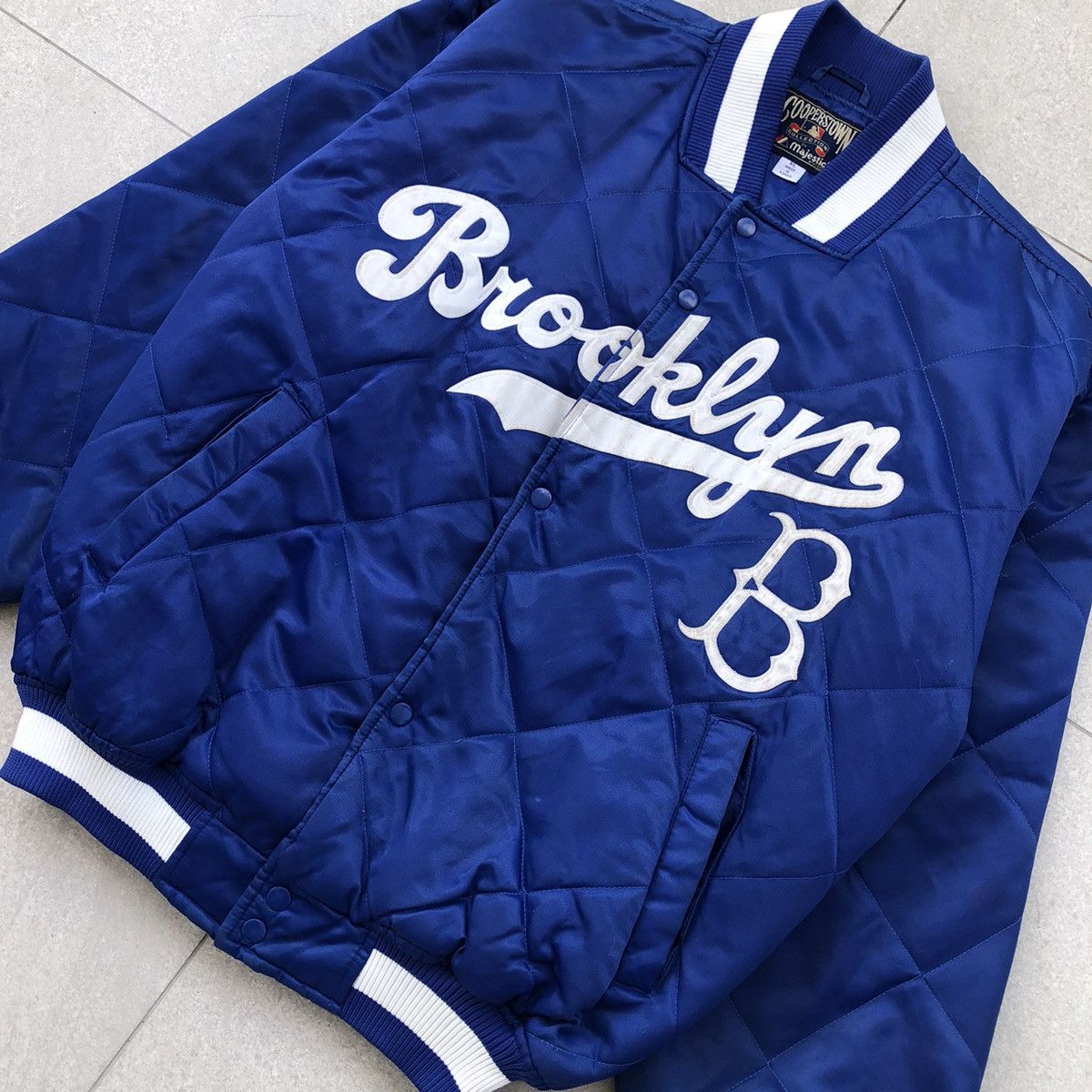 Cooperstown Collection VTG Brooklyn Cooperstown by Majestic Quilted Bomber Jacket Size US XL / EU 56 / 4 - 3 Thumbnail