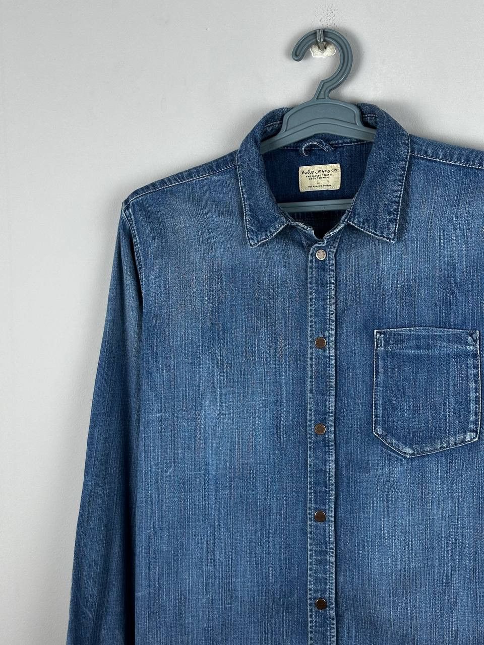 Nudie Jeans Nudie Casual Denim Cotton Luxury Long Sleeve Shirt Size US L / EU 52-54 / 3 - 3 Thumbnail
