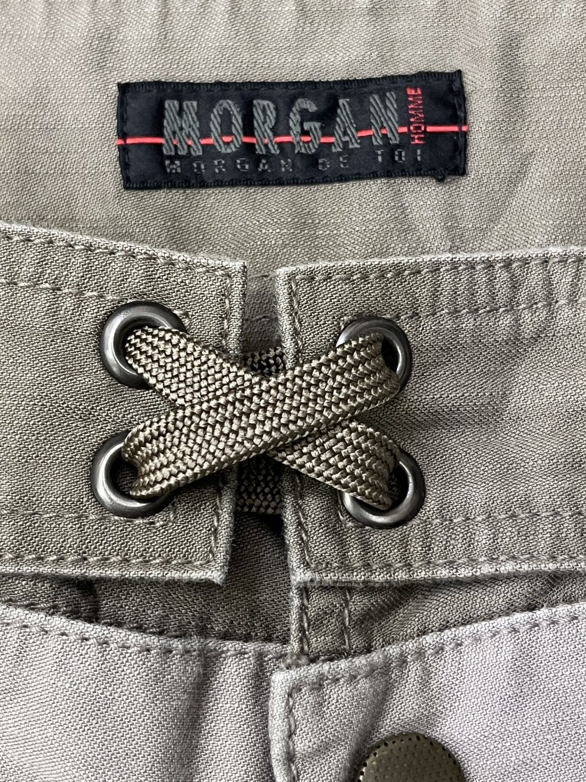 Morgan Homme Morgan Homme Double Waist Lace-Up 10 Pocket Y2K Cargo Pants Size US 32 / EU 48 - 9 Thumbnail