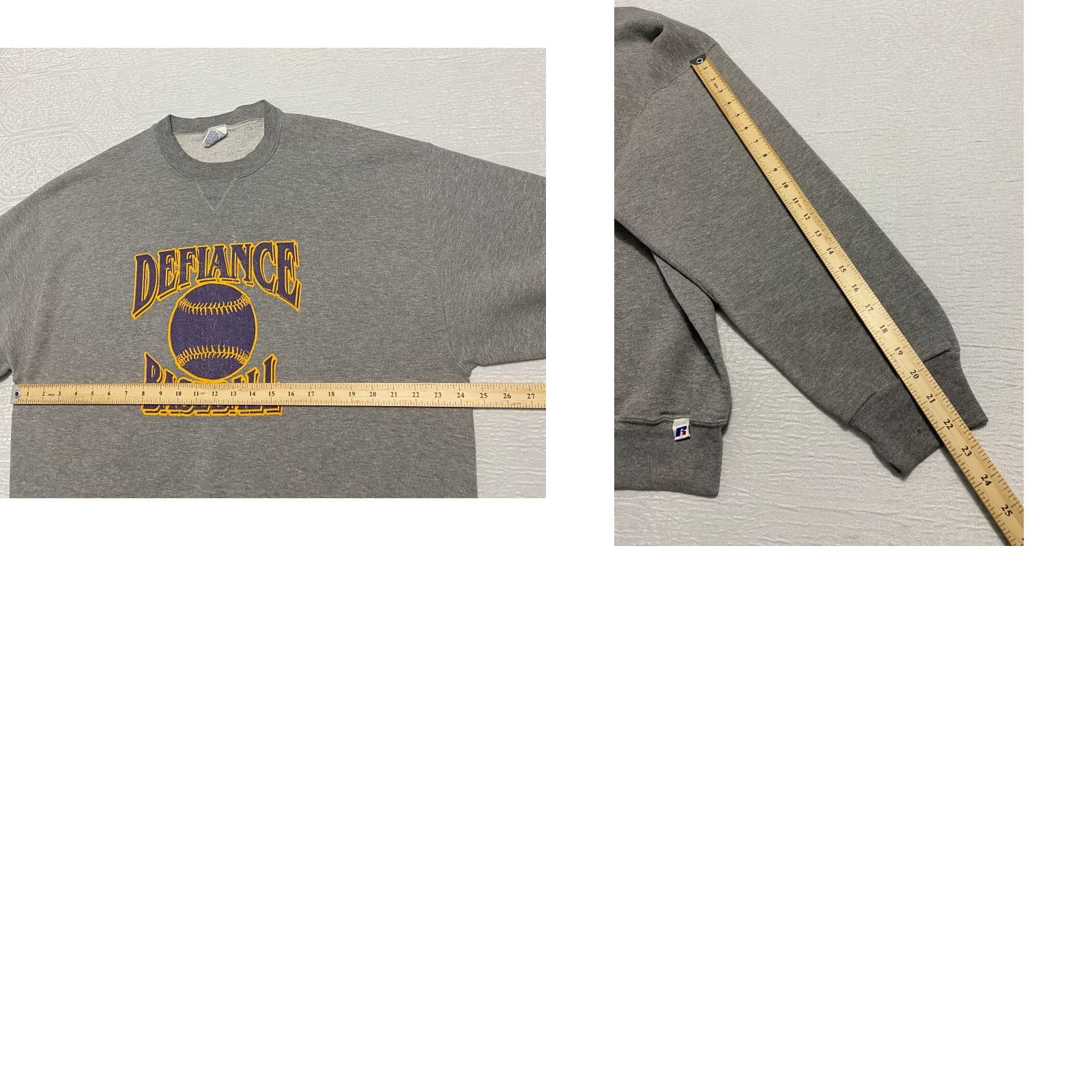 Russell Athletic VINTAGE Russell Athletic Crewneck Sweatshirt Mens XL Gray Logo 90s College University USA American Football Baseball Theme Pullover Casual Athletic Size US XL / EU 56 / 4 - 8 Thumbnail