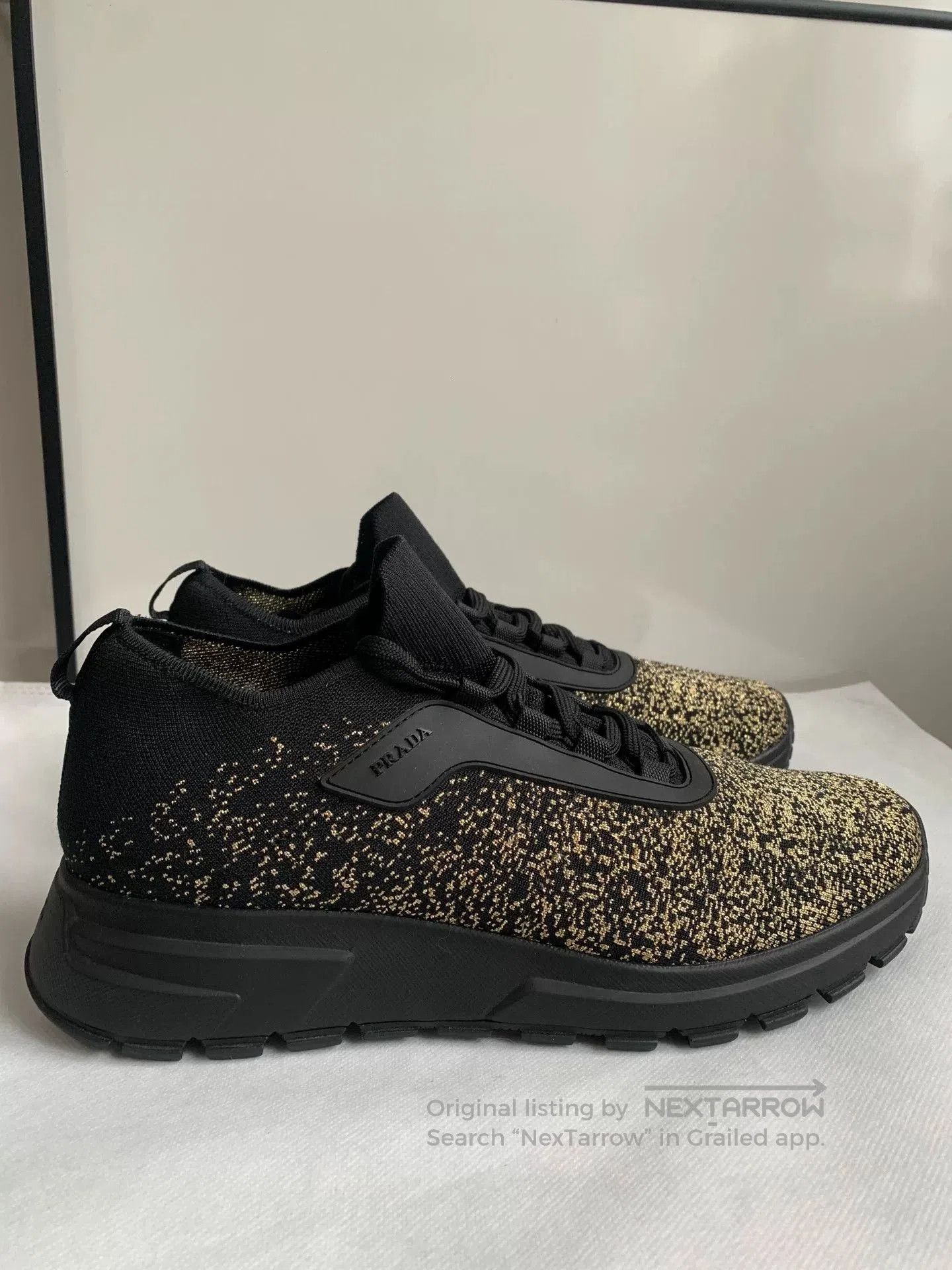 Prada Prada Black Gold Woven Low. Size US 9.5 / EU 42-43 - 3 Thumbnail