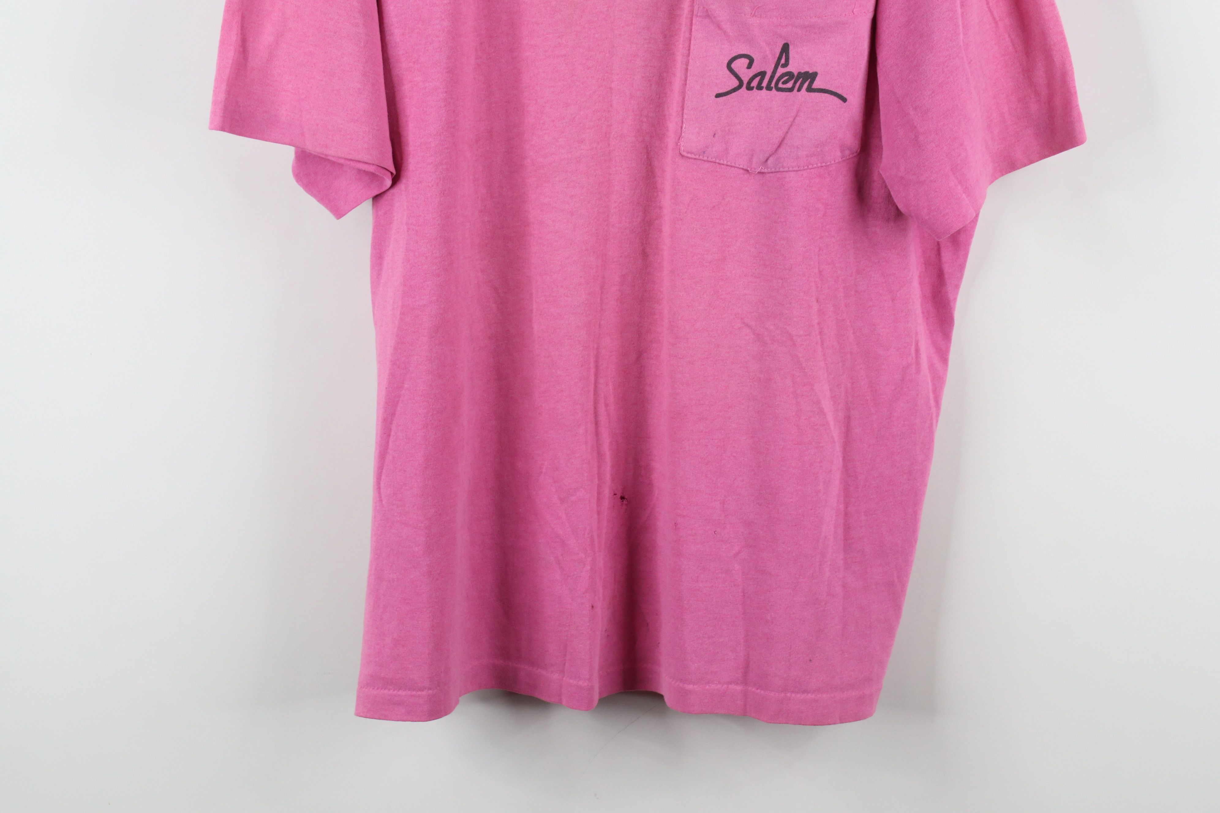 Vintage Vintage 90s Salem Cigarettes Spell Pocket T-Shirt Pink USA Size US XL / EU 56 / 4 - 3 Thumbnail