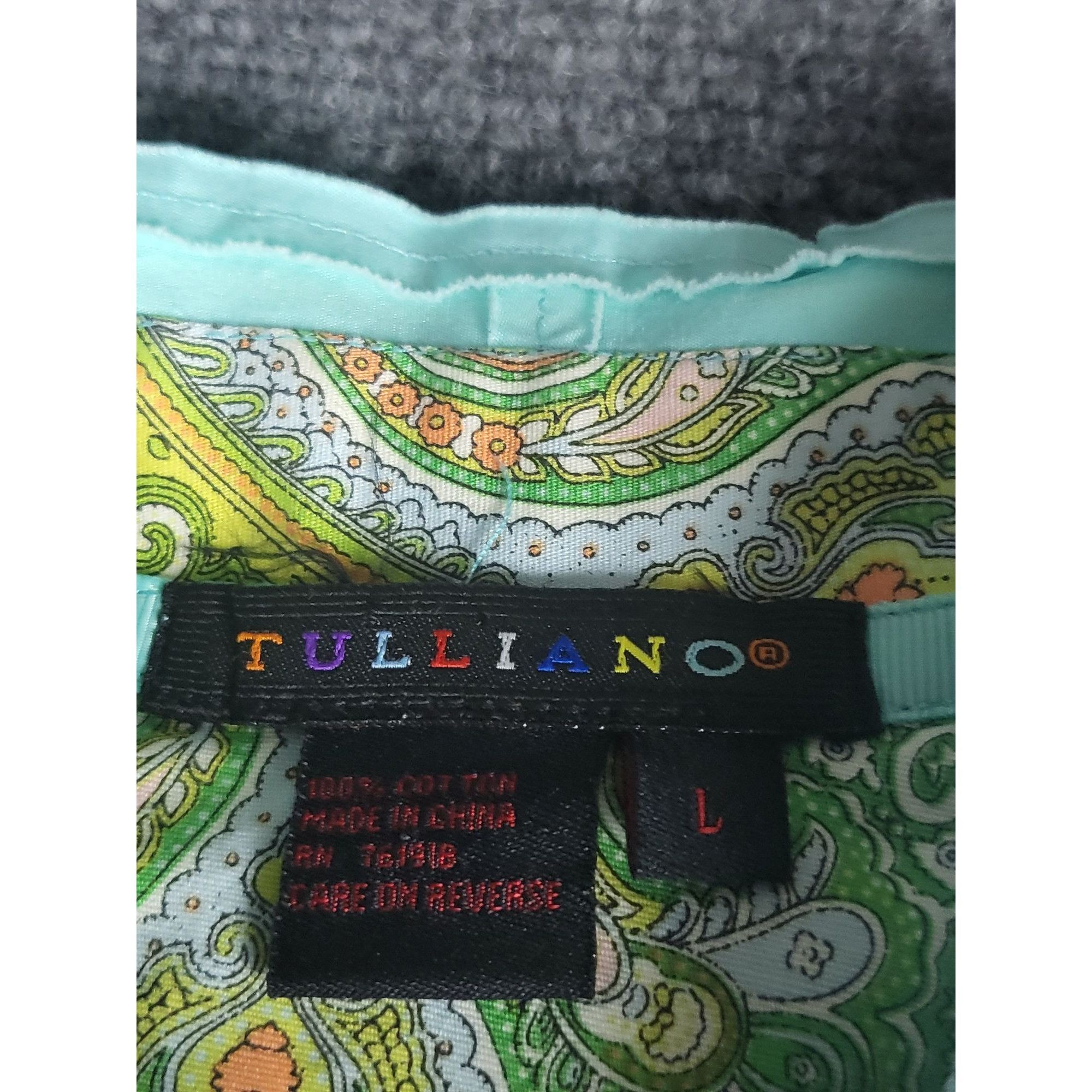 Designer Tulliano Button Up Shirt Men Sz L Aqua Checkered Designer Pr Size US L / EU 52-54 / 3 - 5 Thumbnail