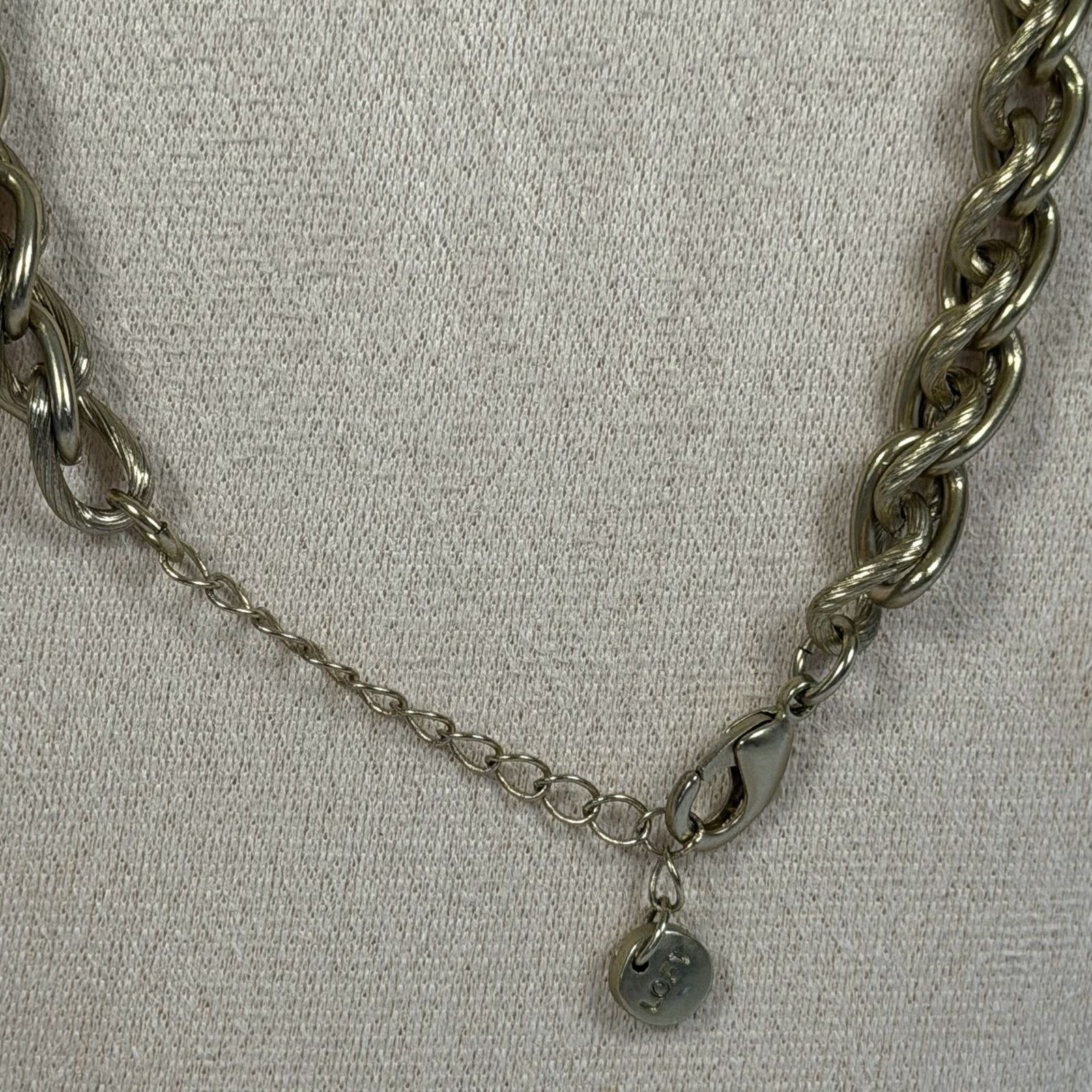 Loft Loft White Statement Necklace Faux Faceted Square Gems 2000s Size ONE SIZE - 5 Thumbnail