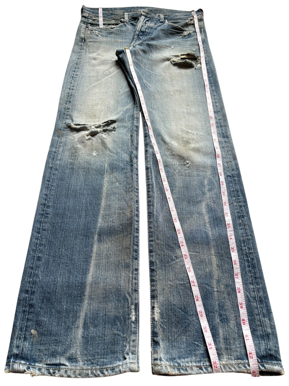 Japanese Brand × Spellbound Vintage Japanese Spellbound Mud Wash Ripped Flare Jeans Size US 32 / EU 48 - 12 Thumbnail