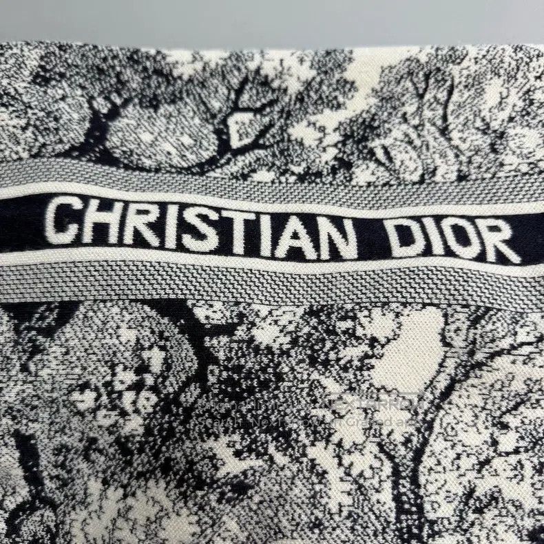 Dior Dior Beige dark blue jungle animal cashmere wool trousers Size 24" / US 00 / IT 34 - 7 Thumbnail