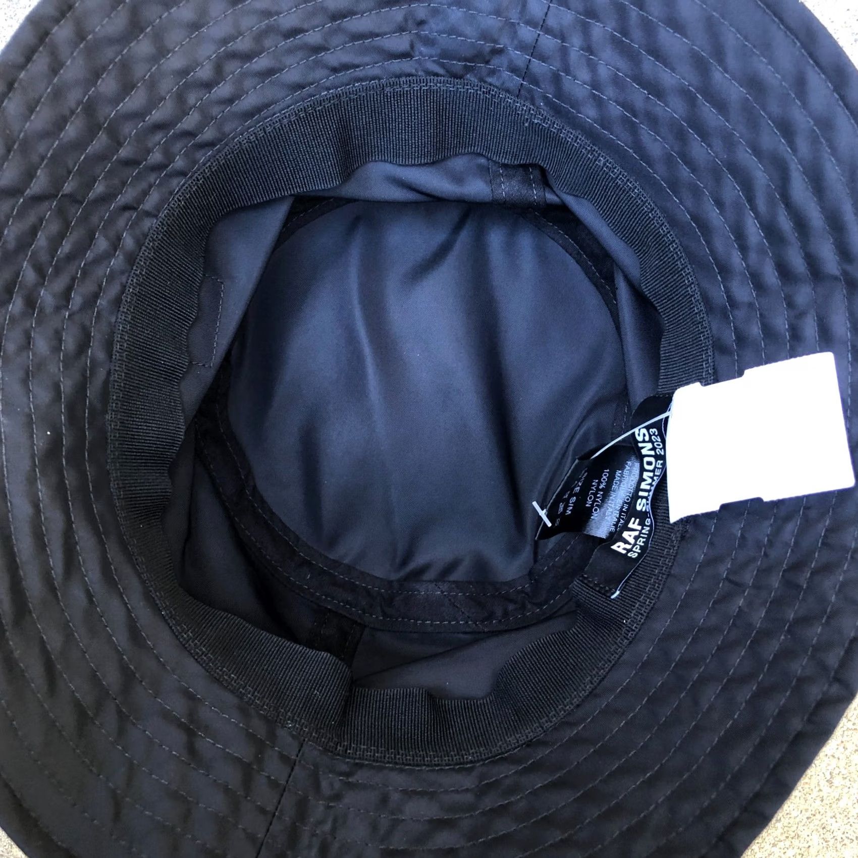 Raf Simons RAF SIMONS Spring-Summer 2023 Nylon Bucket Hat Unisex Black Italy Cap Designer Size ONE SIZE - 5 Thumbnail
