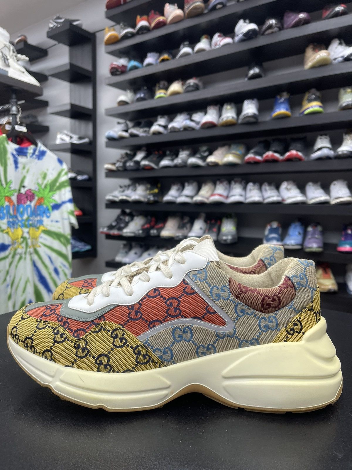 Gucci Size 11.5US/11G - Gucci GG Rhyton Sneakers Multicolor Canvas Size US 11 / EU 44 - 1 Thumbnail