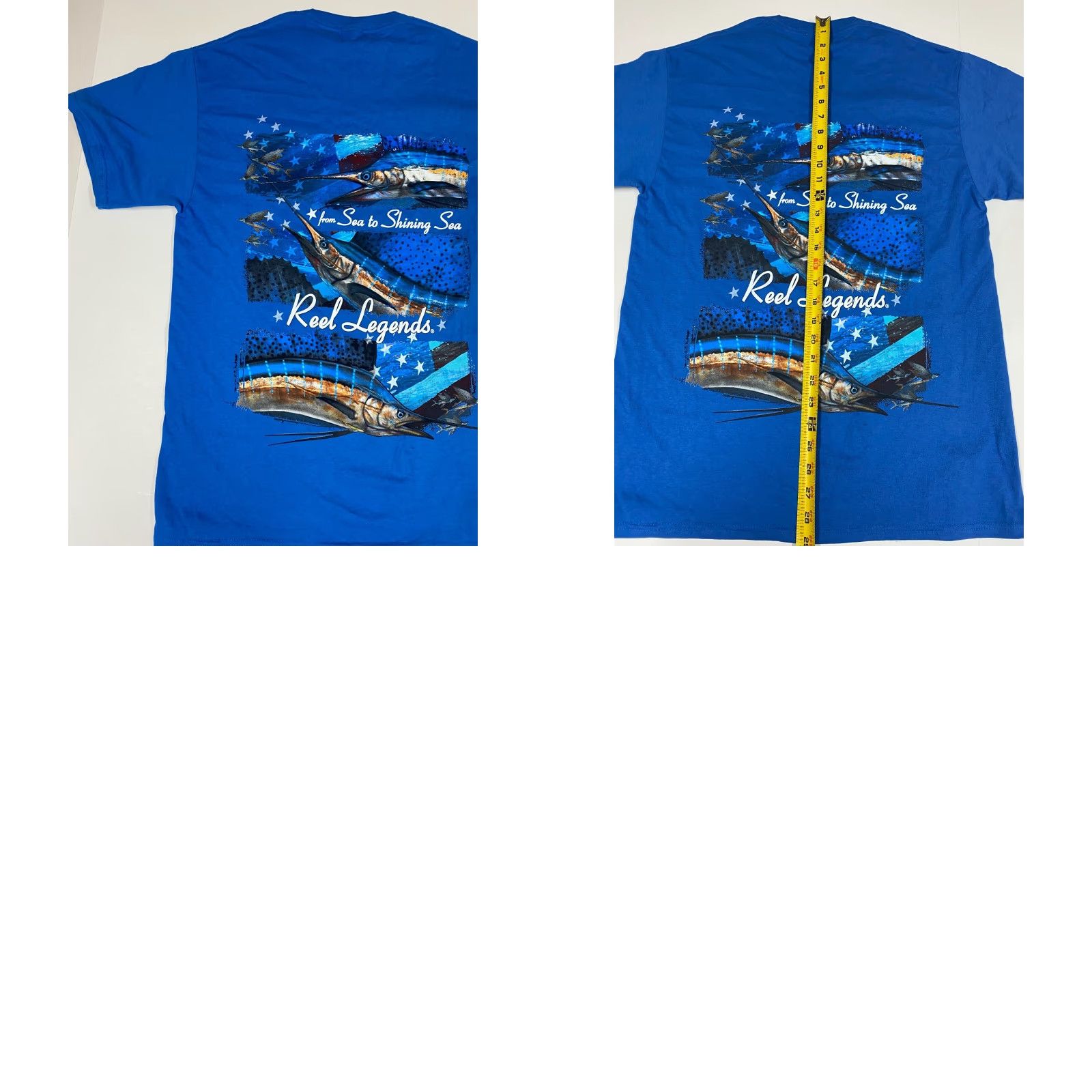 Vintage Reel Legends Shirt mens Medium blue from sea to shining sea Size US M / EU 48-50 / 2 - 8 Thumbnail