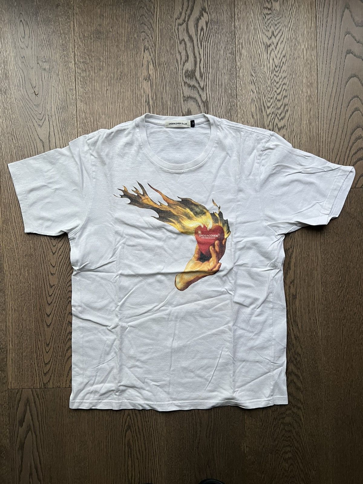 Undercover AW16 Instant Calm Flaming Heart T-Shirt | Grailed