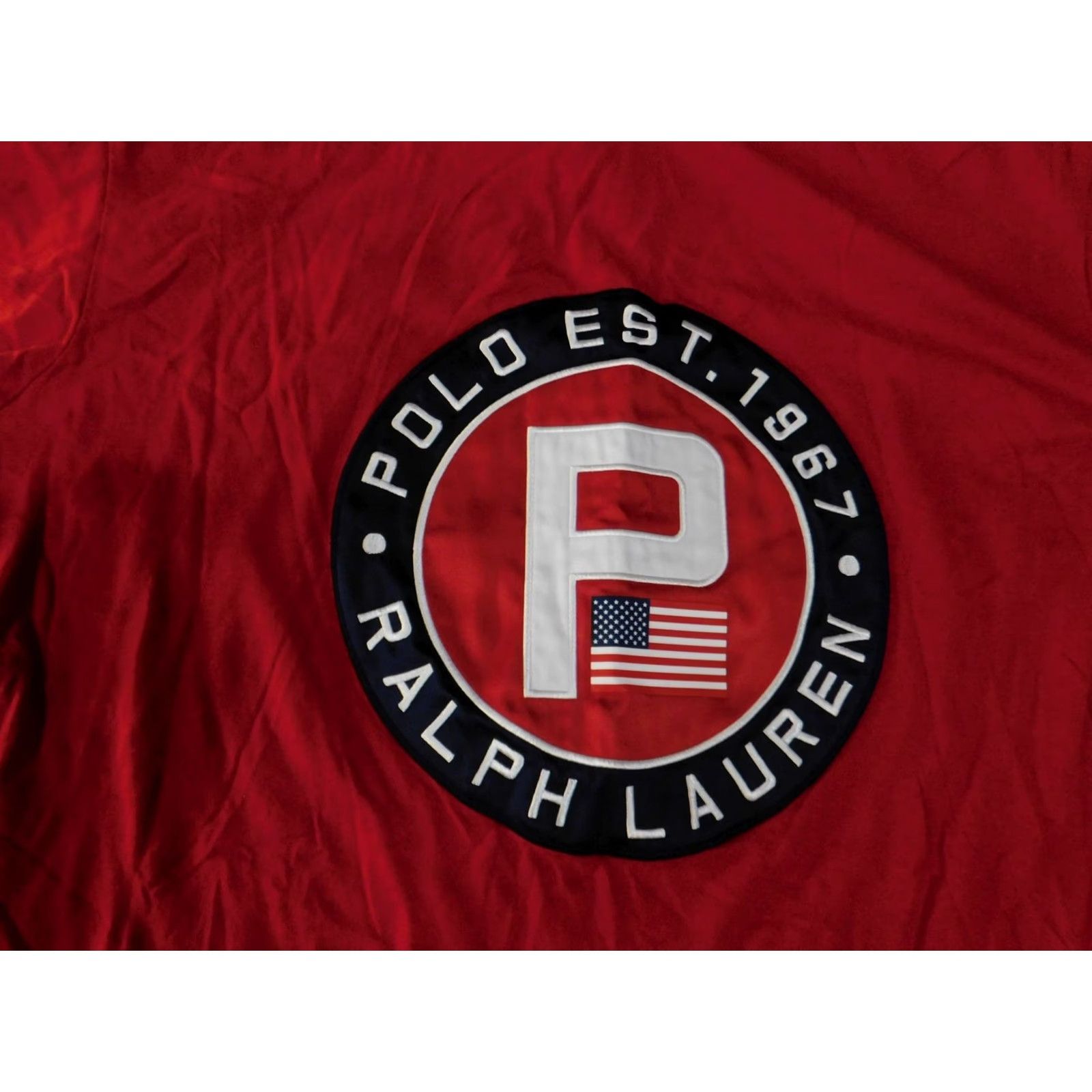 Polo Ralph Lauren Polo Ralph Lauren Shirt Mens XL Red Crew Neck Graphic Print Est. 1967 Circle Logo USA Flag 100% Cotton T-Shirt Size US XL / EU 56 / 4 - 5 Thumbnail