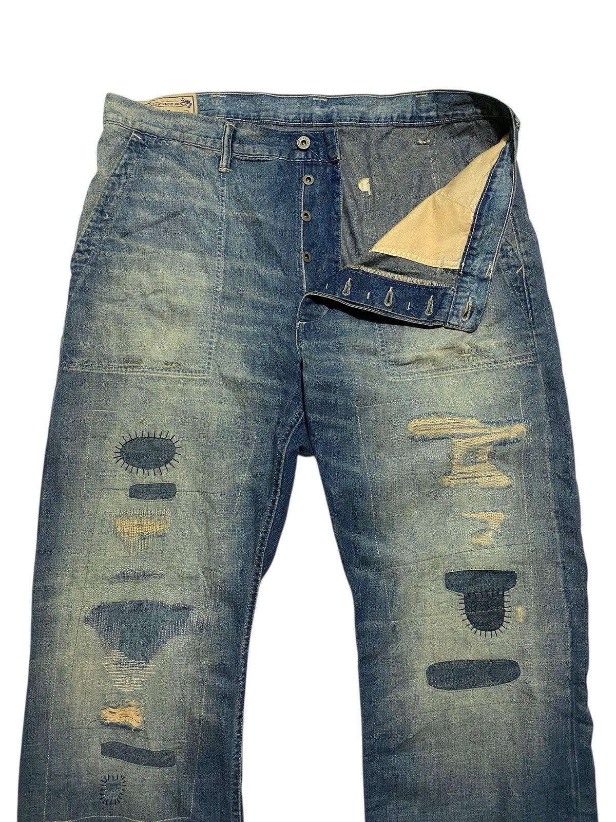 RRL Ralph Lauren Polo Ralph Lauren Patchwork Denim Pants Size US 39 - 3 Thumbnail