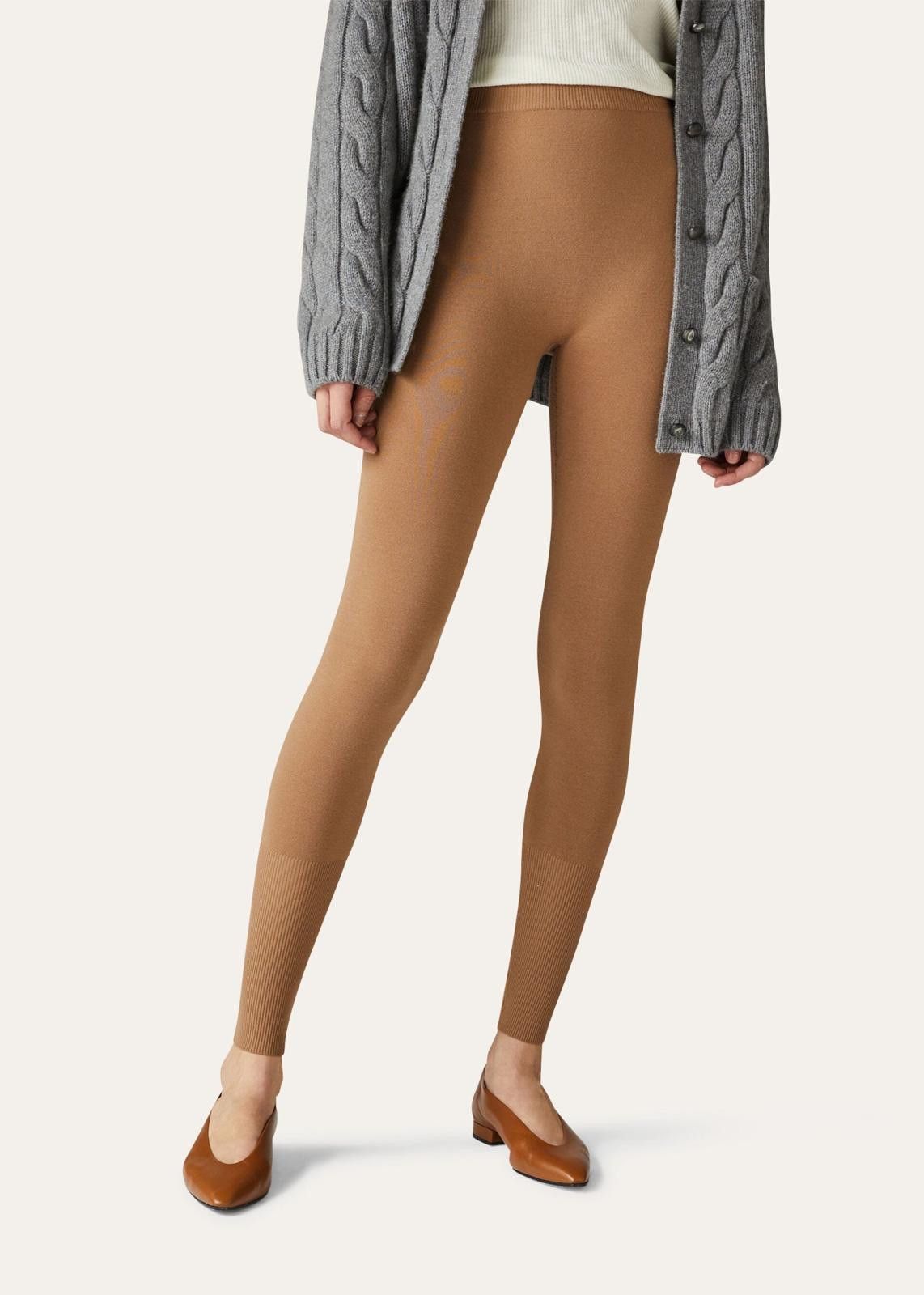 Loro Piana o1srvl11e0125 Dream Wool Leggings in Camel Size 27" / US 4 / IT 40 - 4 Thumbnail