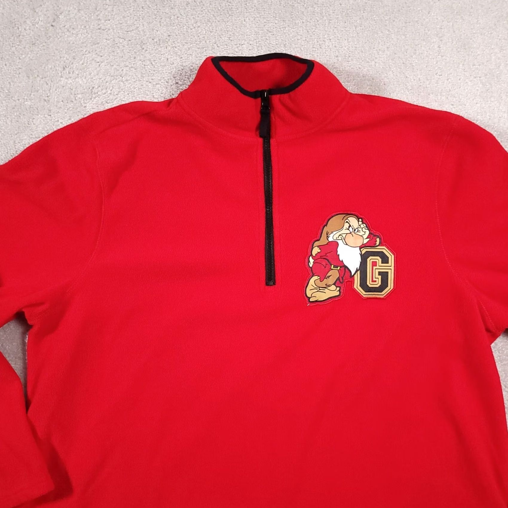 Disney VINTAGE Disney Disney Store Fleece 1/4 Zip Sweatshirt Red Grumpy Dwarf Embroidered Mens Large Sweatshirt Size US L / EU 52-54 / 3 - 3 Thumbnail