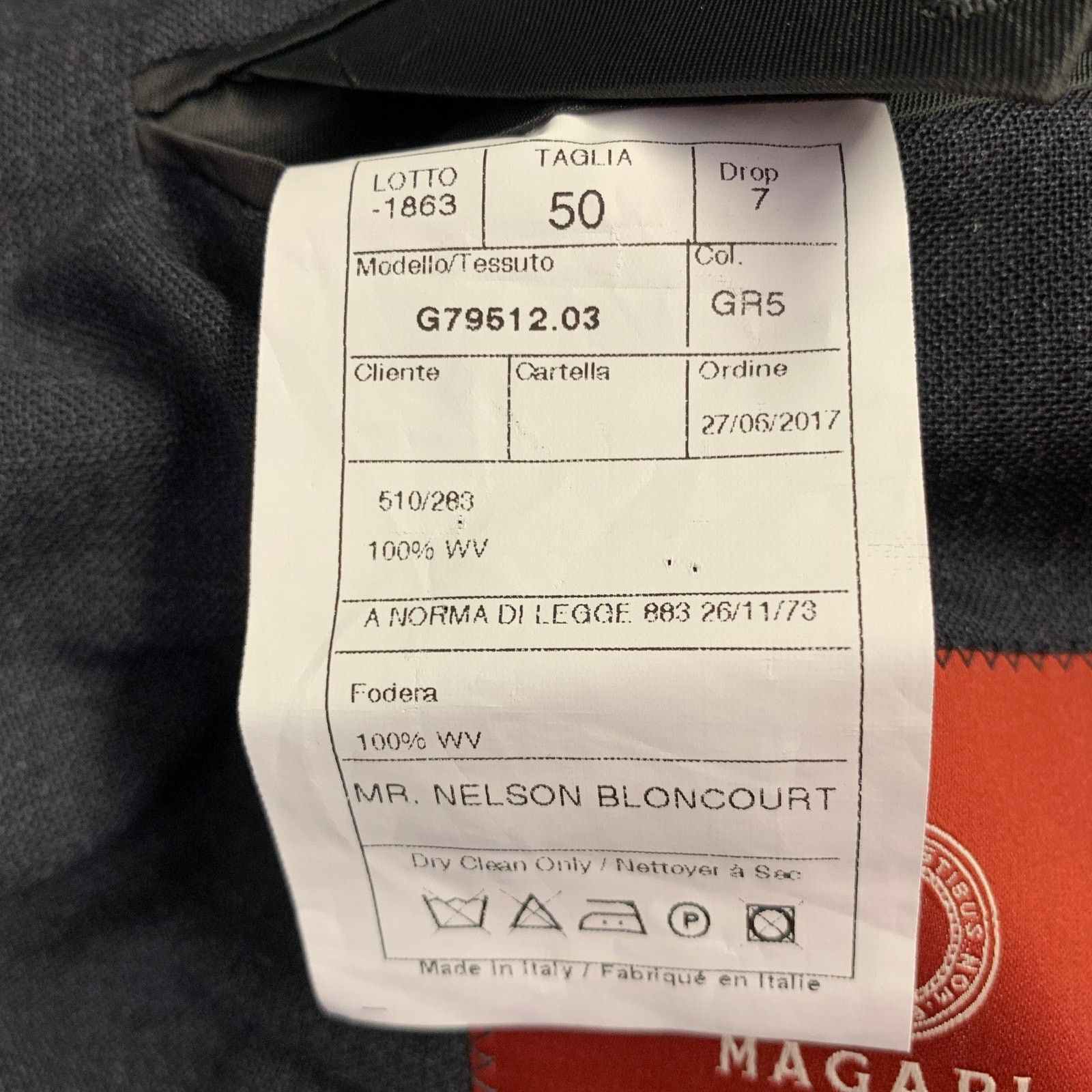 Other MAGARI Size 40 Grey Charcoal Virgin Wool Sport Coat Size 40R - 7 Thumbnail