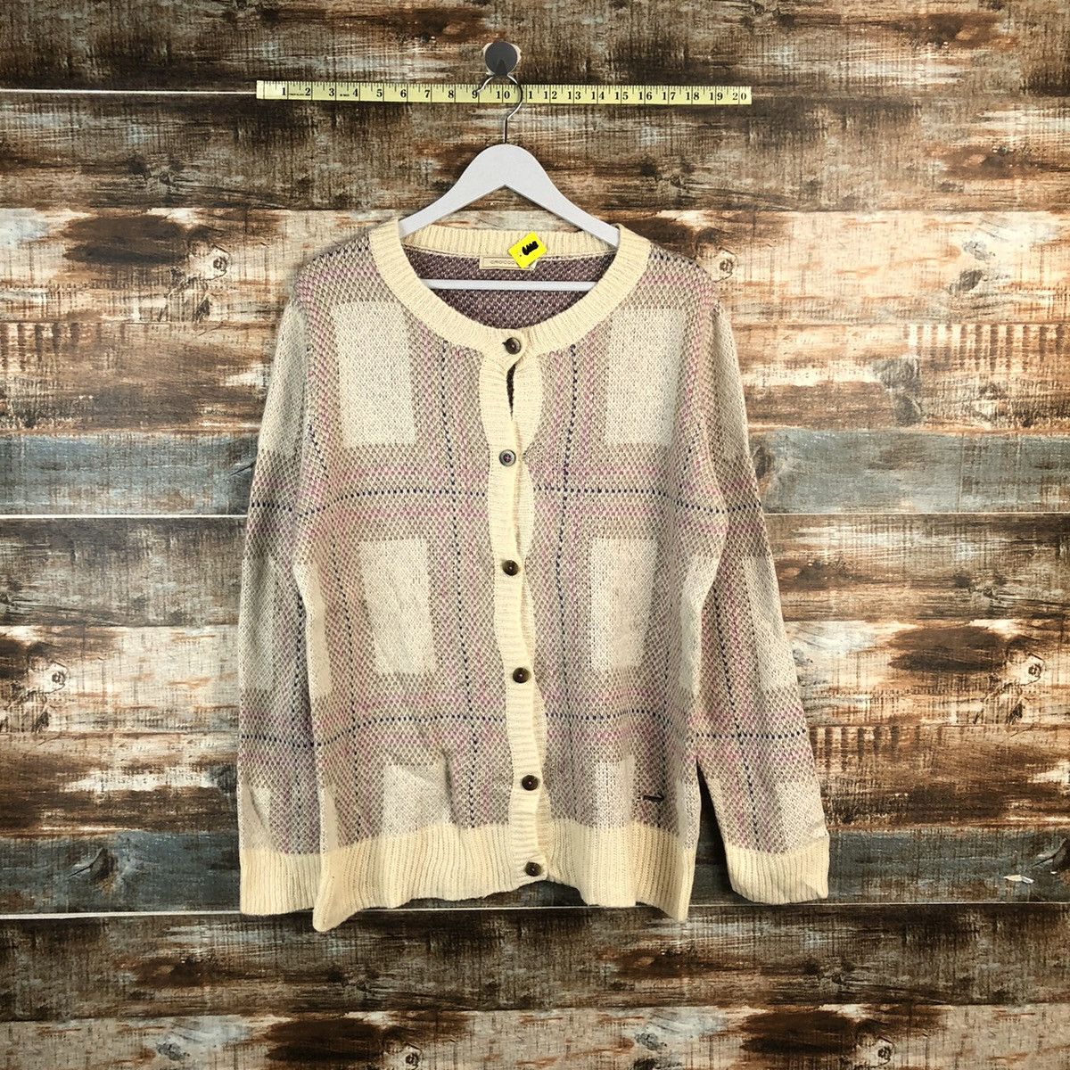Vintage DLL Crocodille Brown Cardigan Knitwear #C040 Size US L / EU 52-54 / 3 - 1 Thumbnail