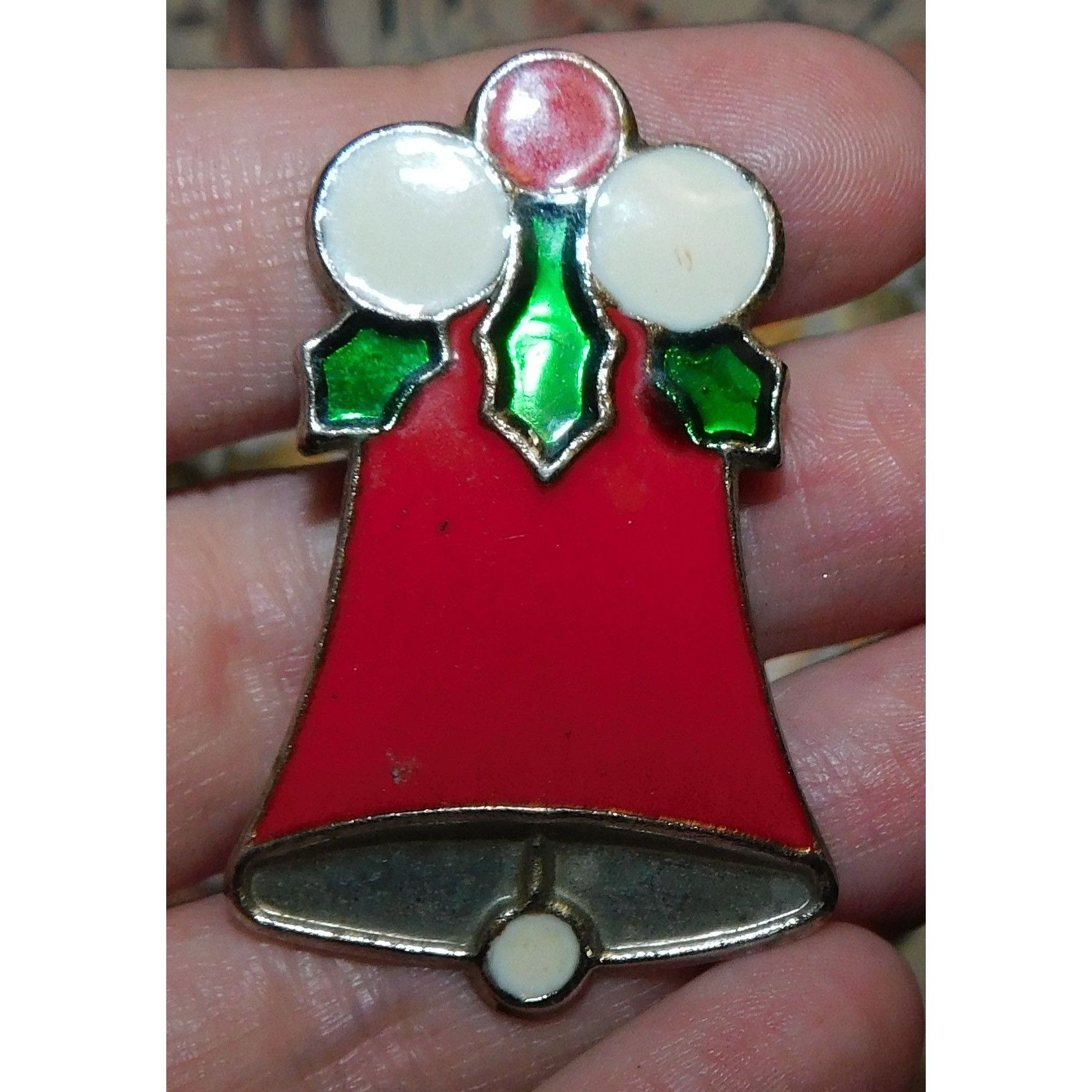 Other Vintage Tin And Enamel Holiday Bell Brooch Size ONE SIZE - 1 Thumbnail