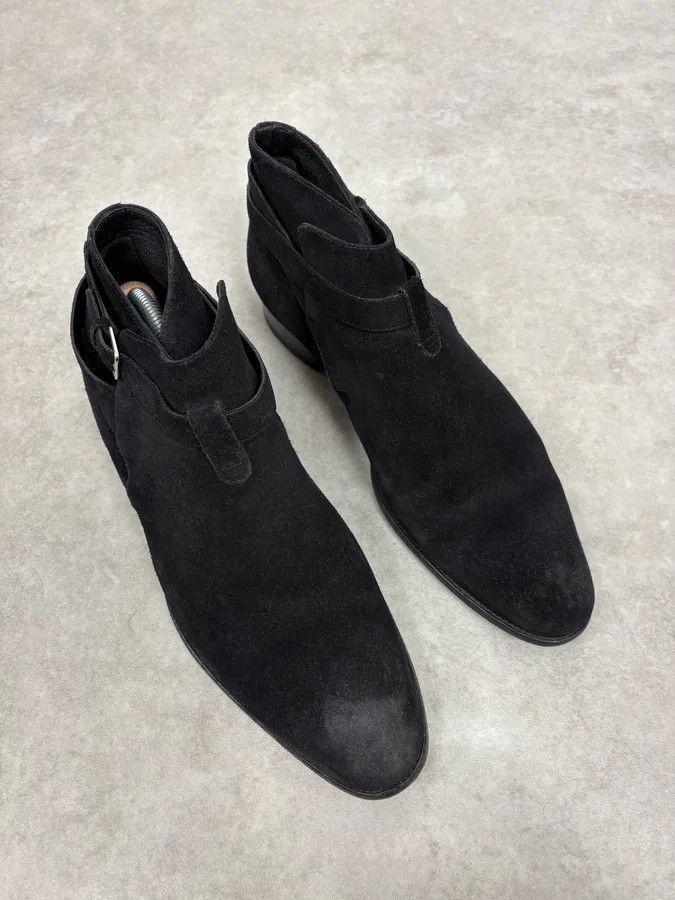Saint Laurent Paris AW2013 Saint Laurent Black Mid Suede Leather Boots Size US 9 / EU 42 - 4 Thumbnail