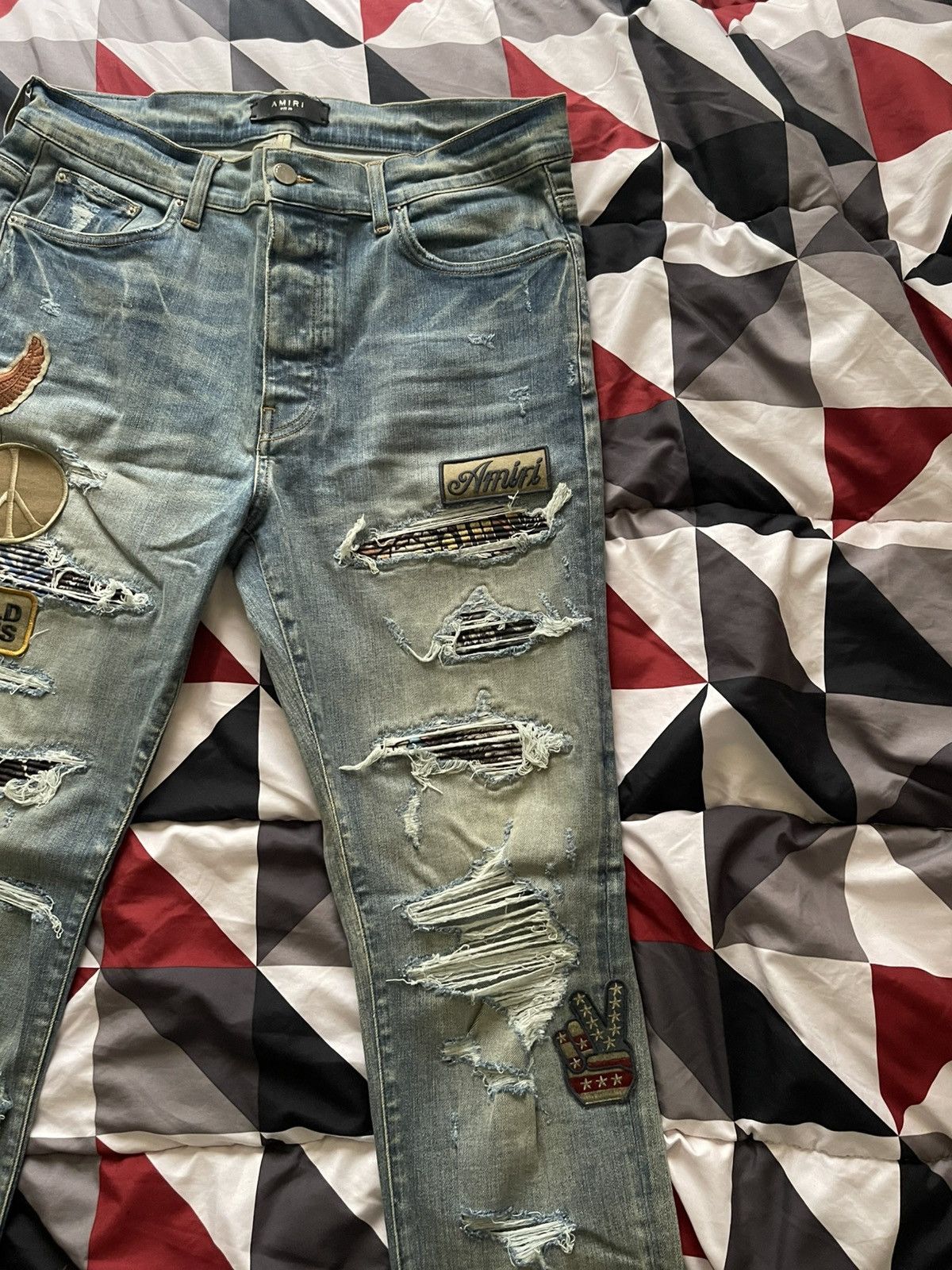 Amiri AMIRI Biker Patch Jeans Clay Indigo Distressed Size US 36 / EU 52 - 3 Thumbnail