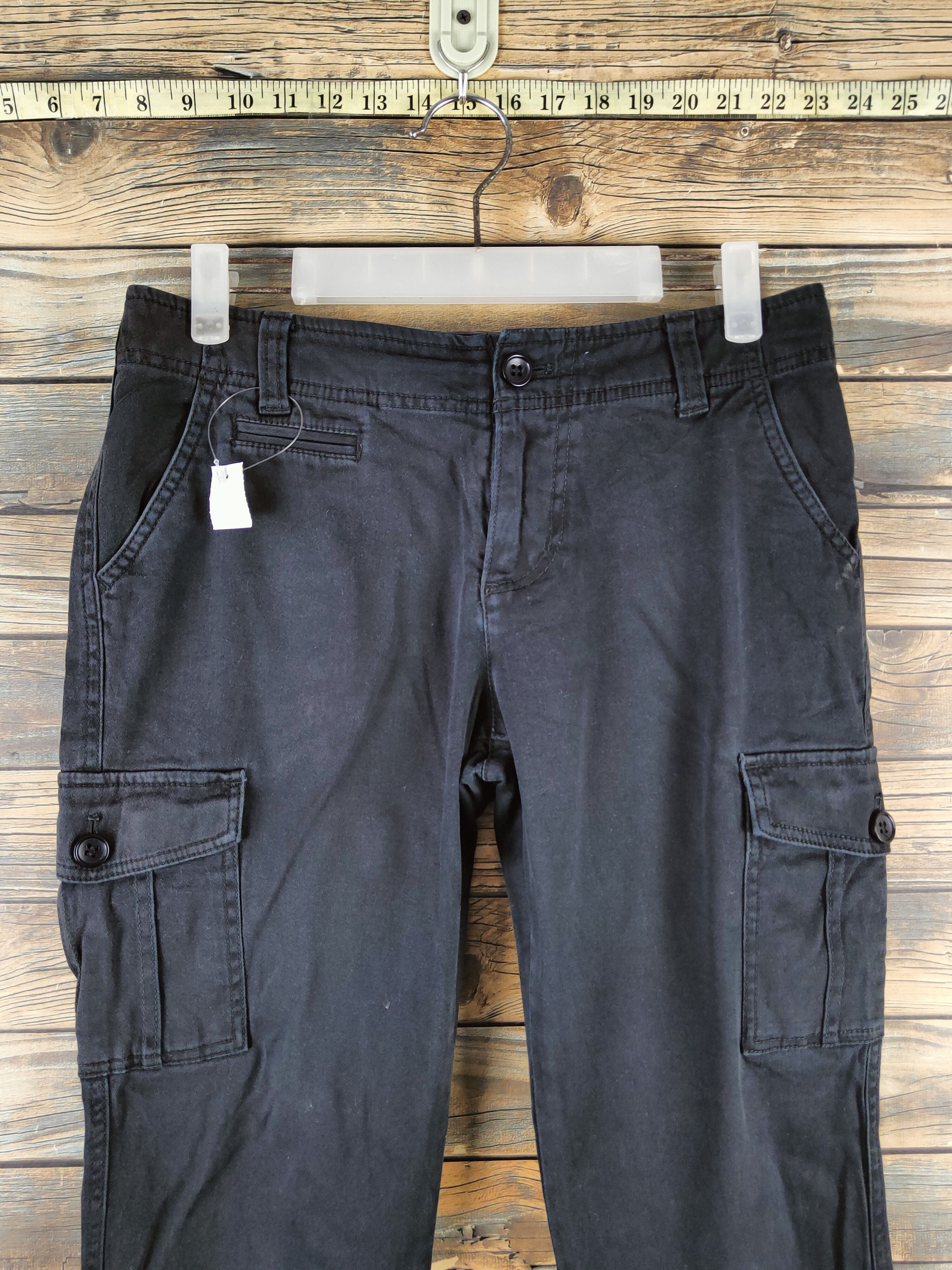 Japanese Brand DL A.v.v Standard Black Multipocket Cargo Pants #46-363 Size 27" / US 4 / IT 40 - 2 Thumbnail