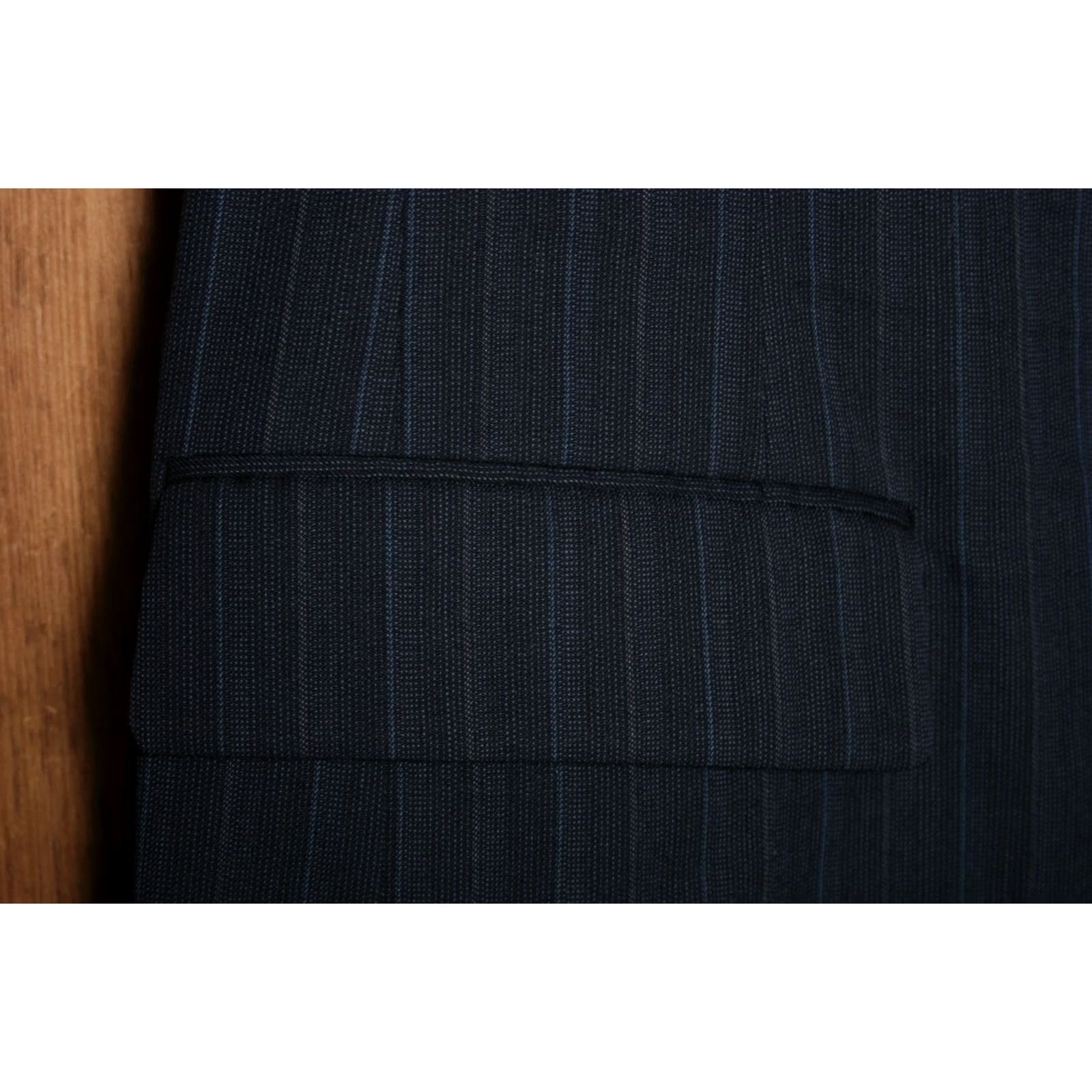 Lanvin LANVIN Blue Striped 100% Wool Sport Coat ≈ Sz. 40R Men's Shirt Jacket Coat Two Button Single-Breasted Wool Sport Coat 40 Regular Blue Mens Size US XXS / EU 40 - 5 Thumbnail