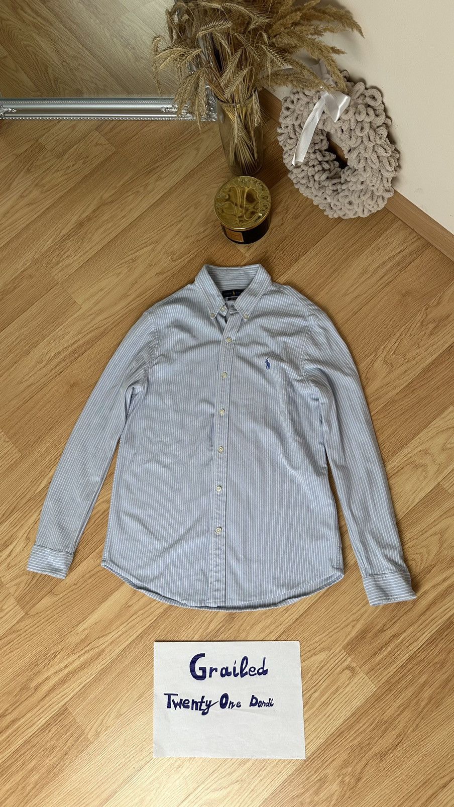 RALPH LAUREN MENS POPLIN SHIRT - BENGAL STRIPE