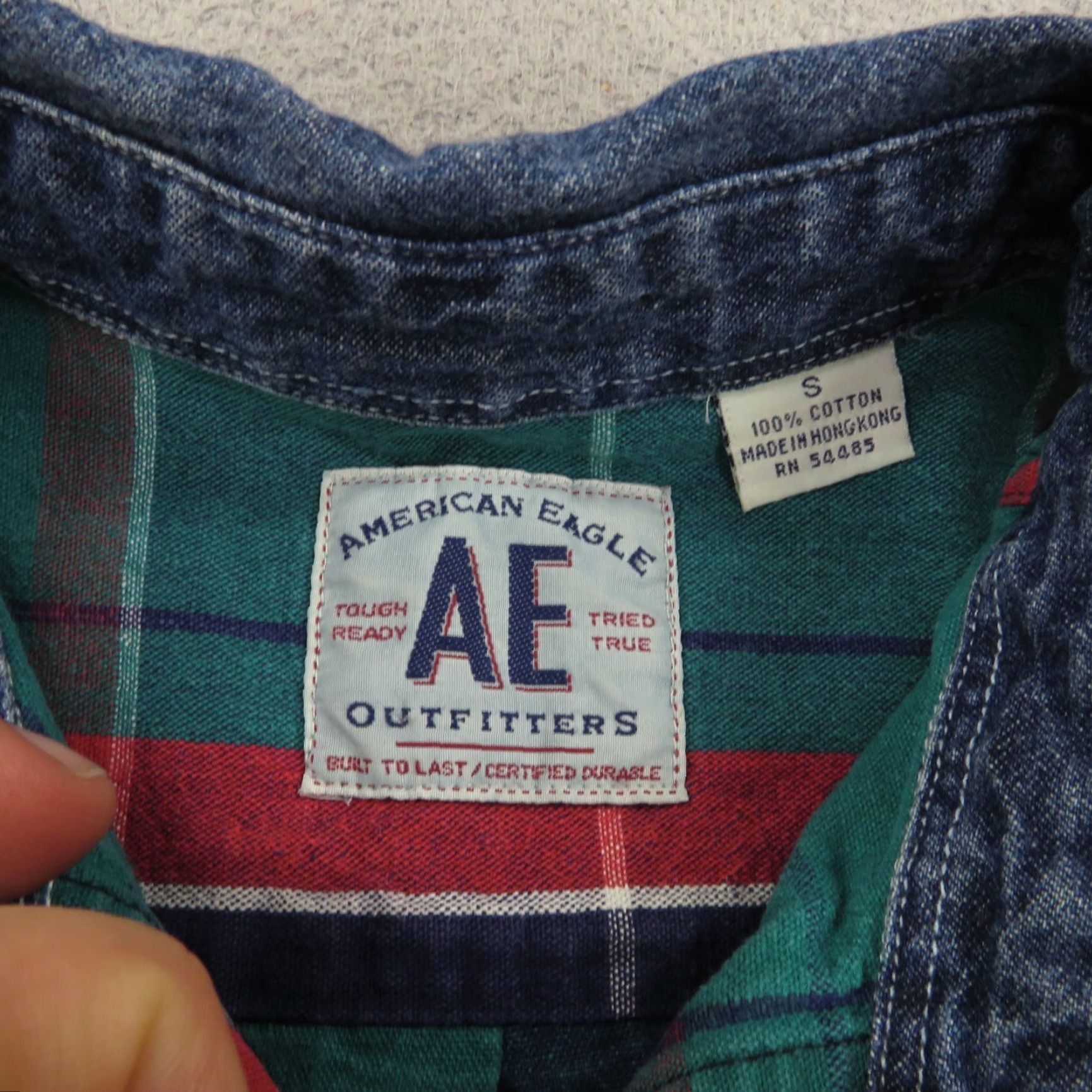 American Eagle Outfitters VTG American Eagle Shirt Men Small Oversized 90s Denim Plaid Canvas Button-Up AE Size US S / EU 44-46 / 1 - 5 Thumbnail