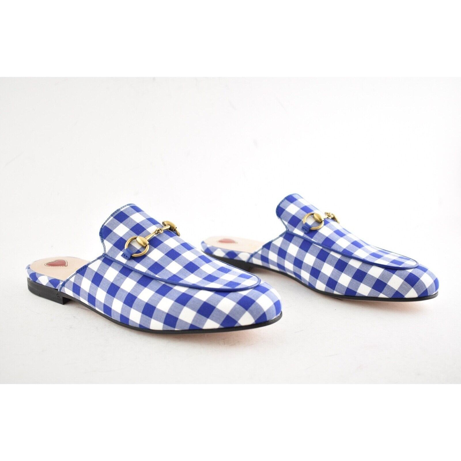 Gucci Gucci Princetown Blue White Plaid Check Slide Loafer Mule Size US 6 / IT 36 - 4 Thumbnail