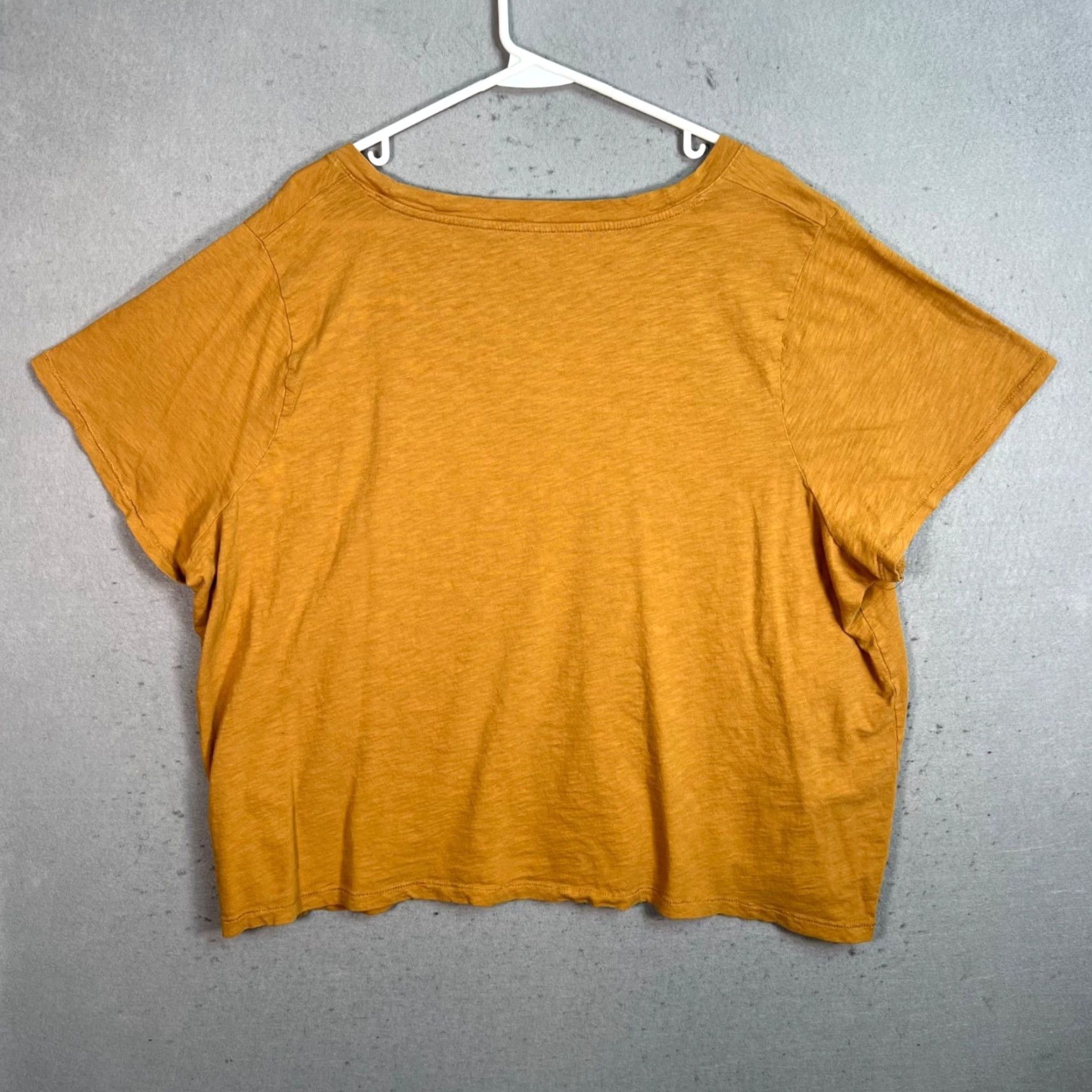 Madewell VINTAGE Madewell Womens T-Shirt Short Sleeve V-Neck Cotton 3XL Mustard Yellow – Relaxed Fit Size XXL / US 16-18 / IT 52-54 - 2 Thumbnail
