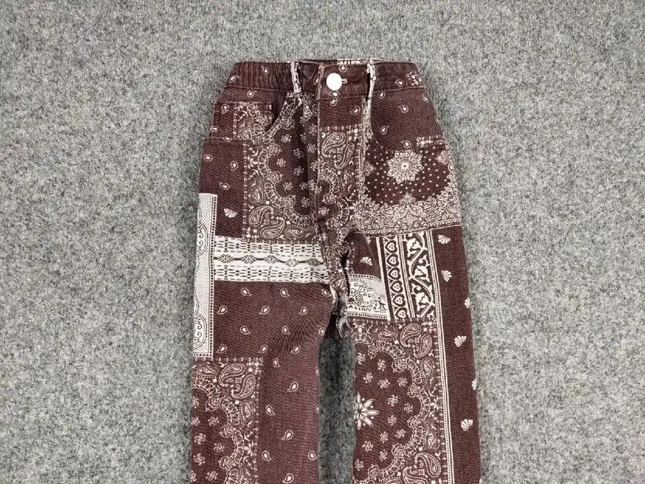 Japanese Brand Vintage Japanese paisley Bandana Denim Brown Print Pants Size US 30 / EU 46 - 3 Thumbnail