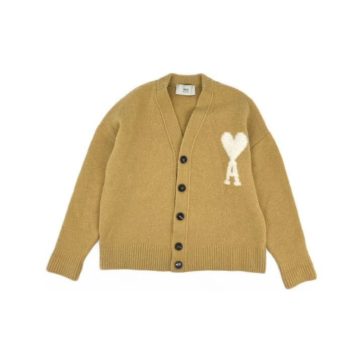 AMI AMIPARIS V-Neck Heart Cardigan Sweater -2507 Size US M / EU 48-50 / 2 - 1 Thumbnail