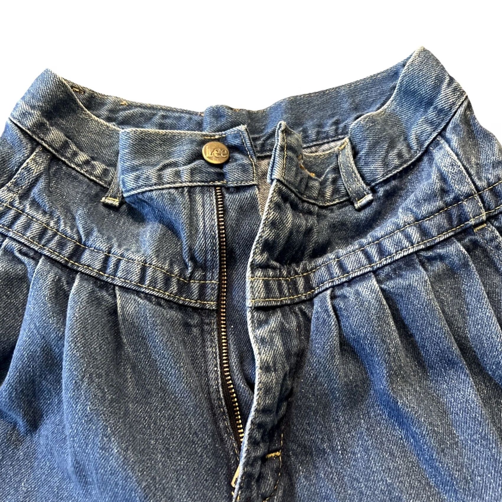 Lee VINTAGE Lee Jeans Womens Size 7 Long Blue Denim 5-Pocket High Rise Slim USA Jeans 80s 90s Cowboy Retro Style Mens Women Girls Size 28" / US 6 / IT 42 - 3 Thumbnail