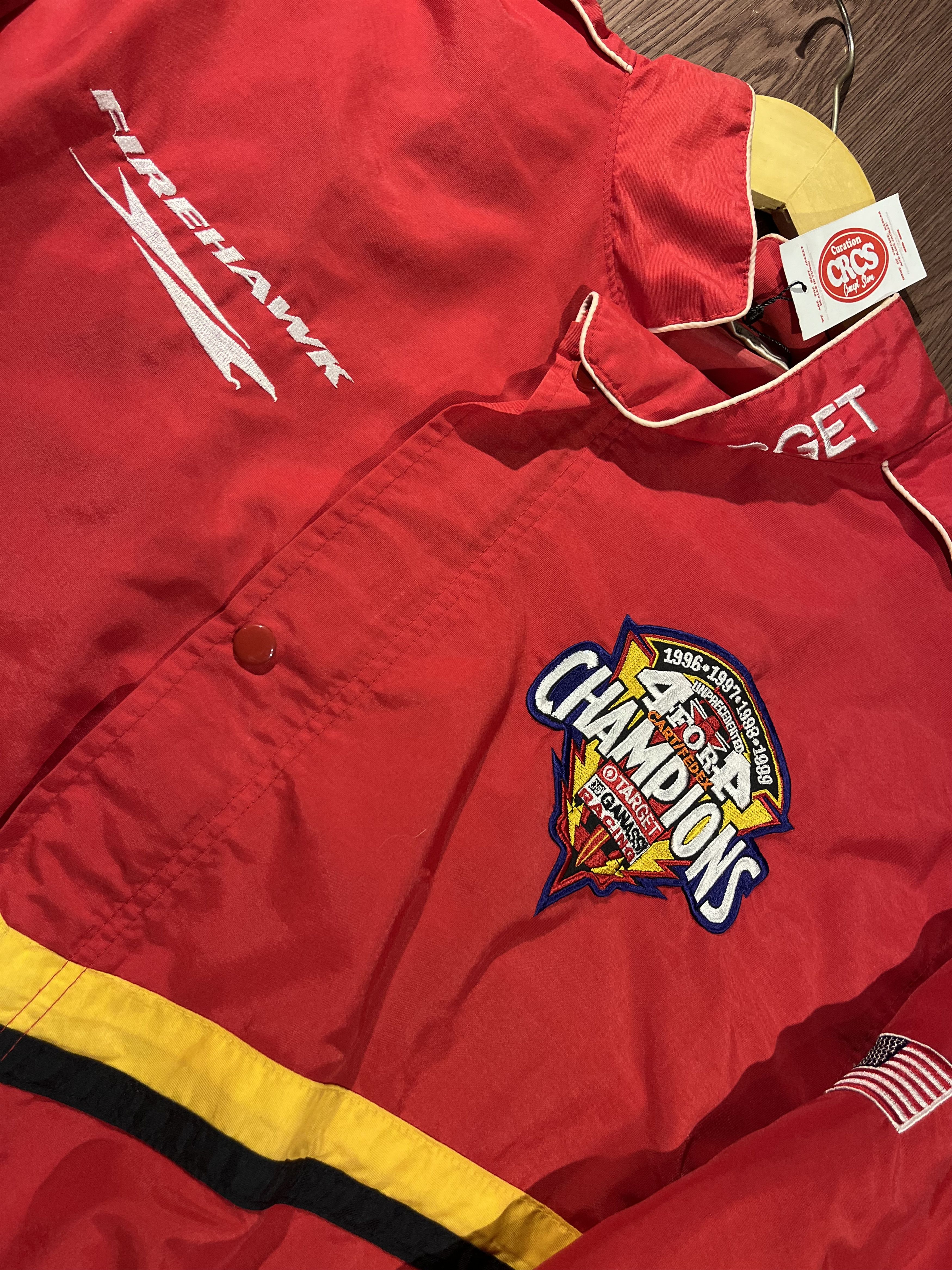 Vintage Nascar Firehawk 4 Times Champion Windbracker Jacket Size US XL / EU 56 / 4 - 2 Thumbnail