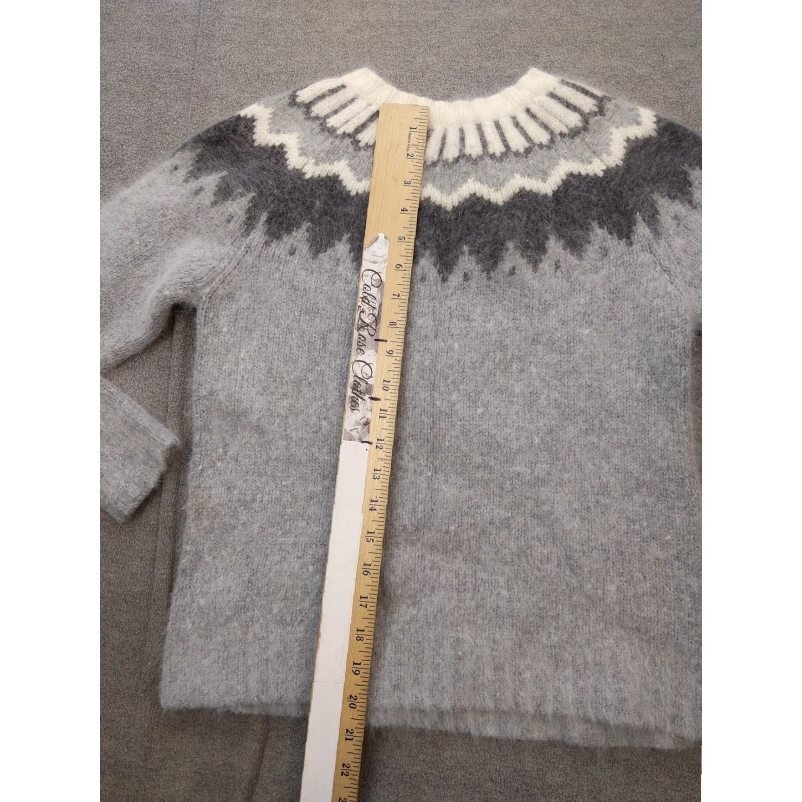 Vintage VINTAGE White Stag Sweater Womens Small Gray Fair Isle Angora Wool Pullover 90s Crew Neck Knit Heavyweight Casual Wool Women Small Size S / US 4 / IT 40 - 7 Thumbnail
