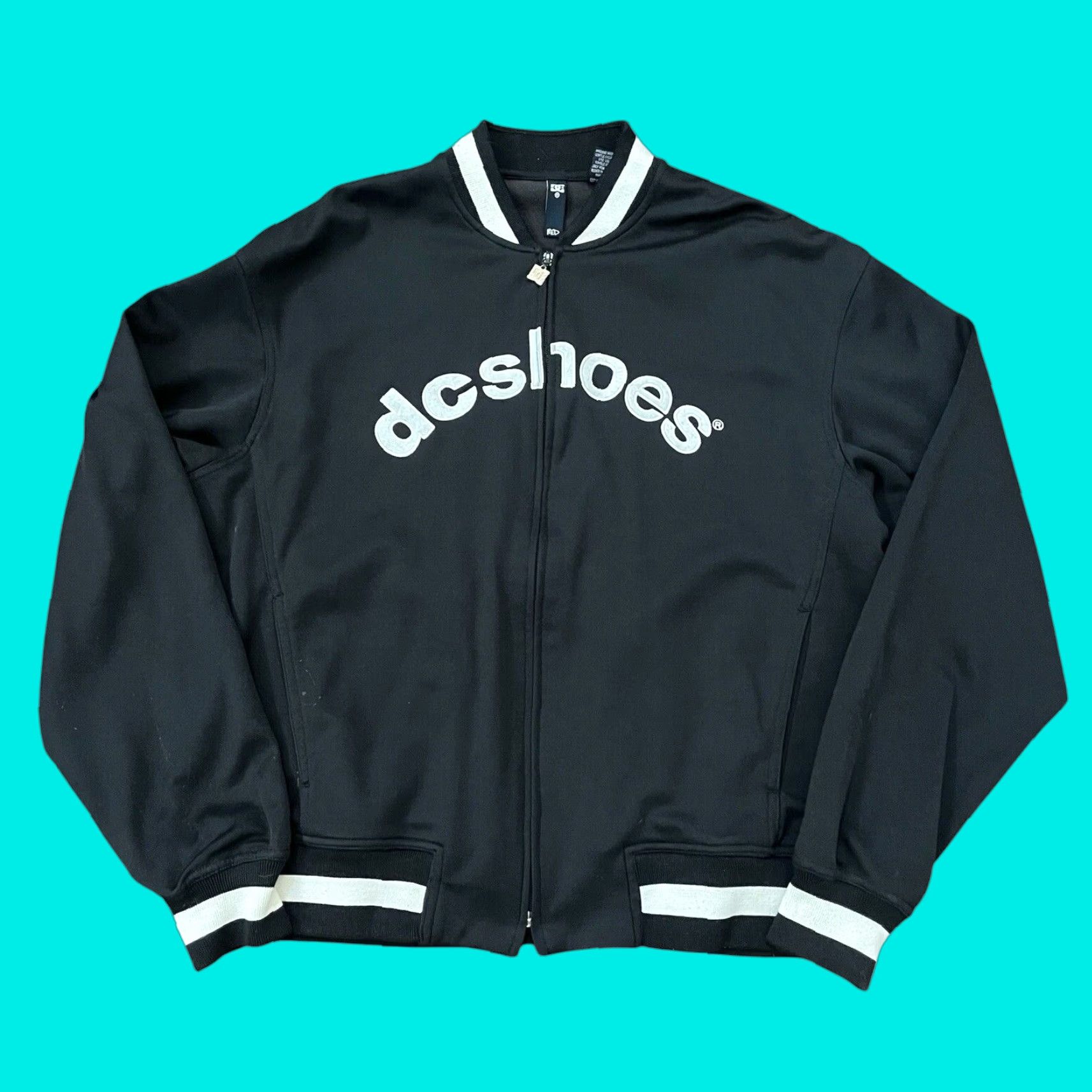 Vintage Vintage DC Shoes Skate Varsity Track Jacket Mens Medium Full Zip Y2K Grunge Size US M / EU 48-50 / 2 - 1 Thumbnail