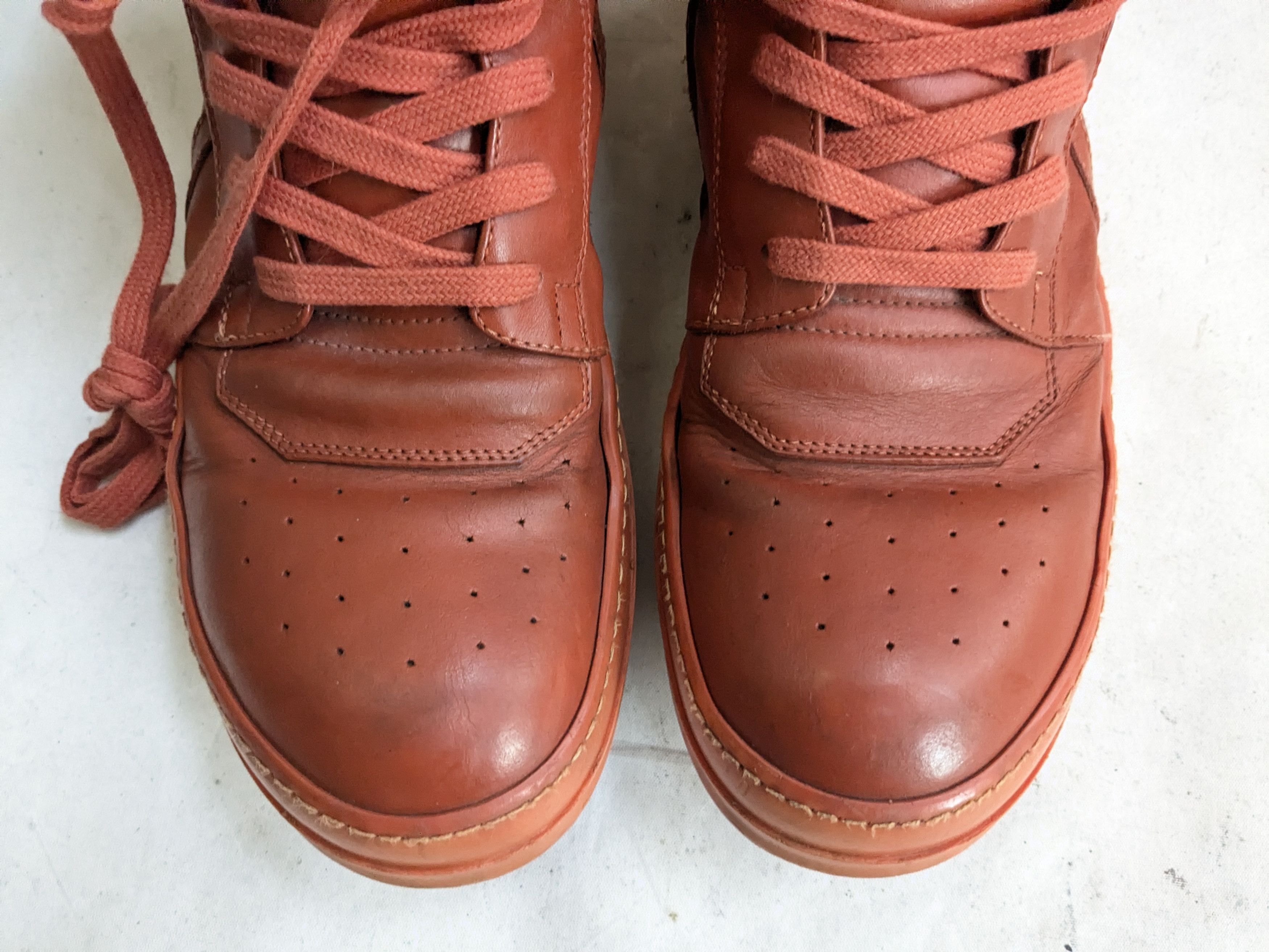 Rick Owens Rick Ownes Geobasket Papaya Orange 9 42 Leather Size US 9 / EU 42 - 3 Thumbnail