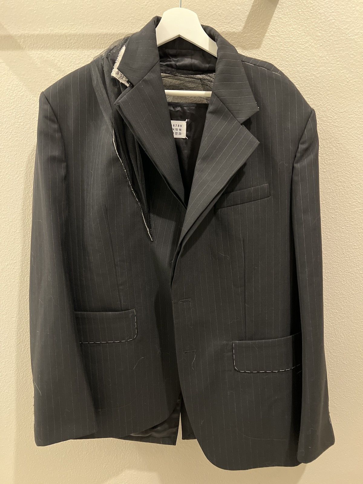 Maison Margiela Maison Margiela BLACK Tulle-trimmed blazer | Grailed