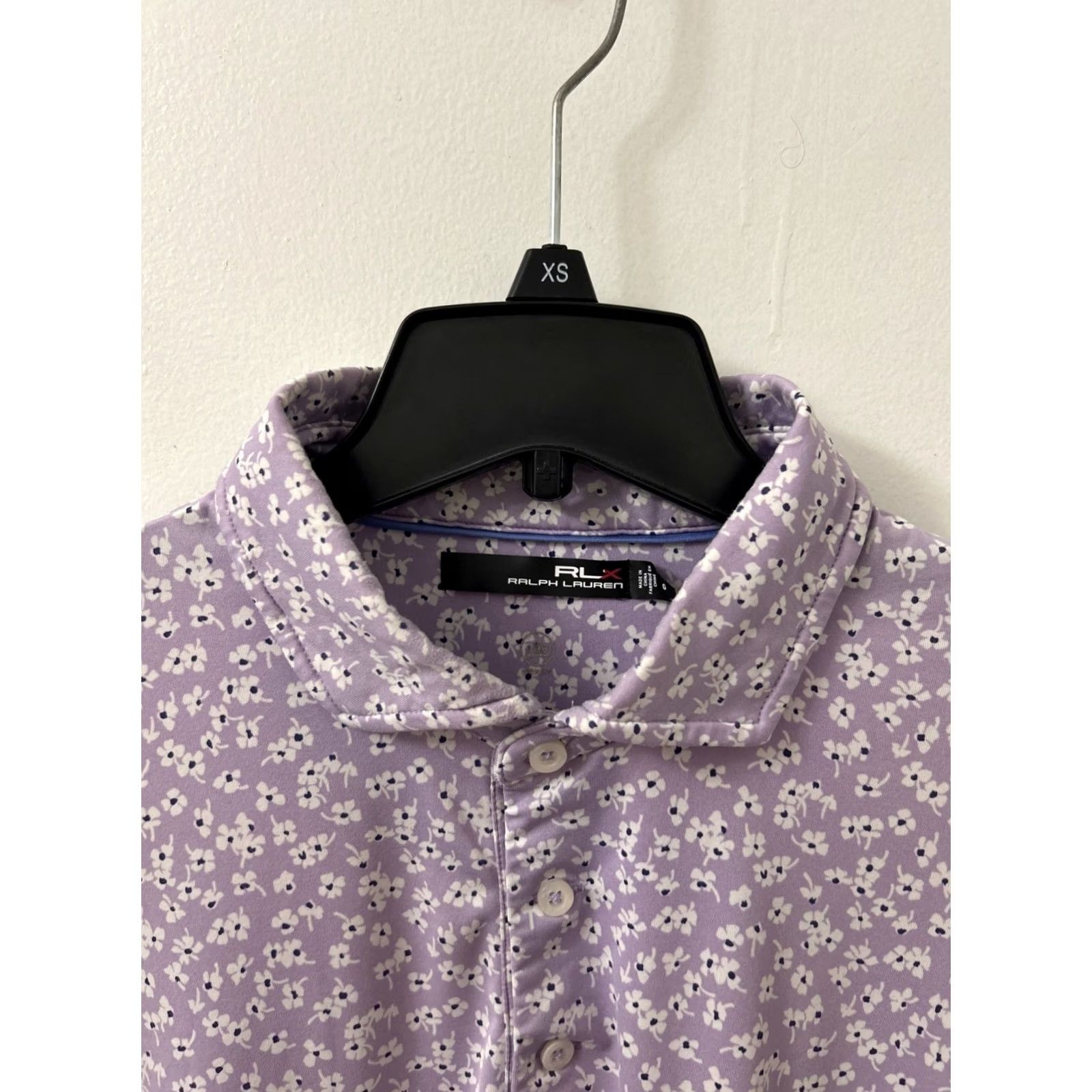 RLX Ralph Lauren RLX Ralph Lauren Polo Shirt Mens Large Purple Floral Wicking Short Sleeve Polo Golf Logo Size US L / EU 52-54 / 3 - 6 Thumbnail