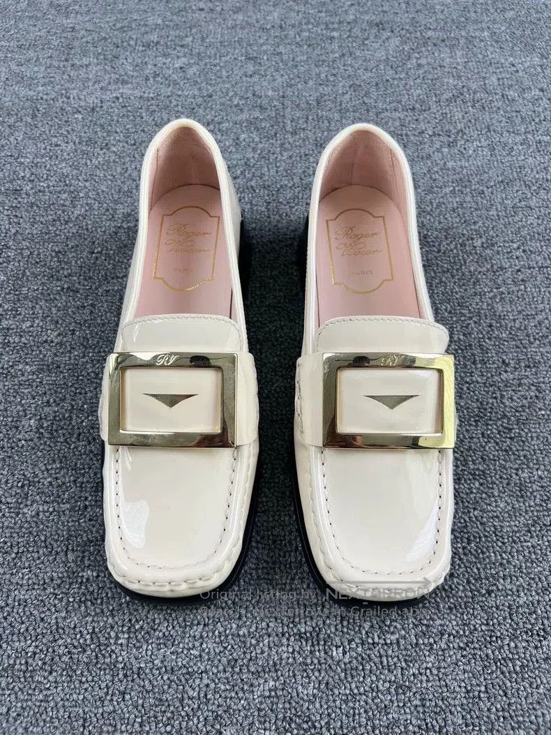 Vintage Roger Vivier White Leather Loafers. Size US 5 / EU 37 - 3 Thumbnail