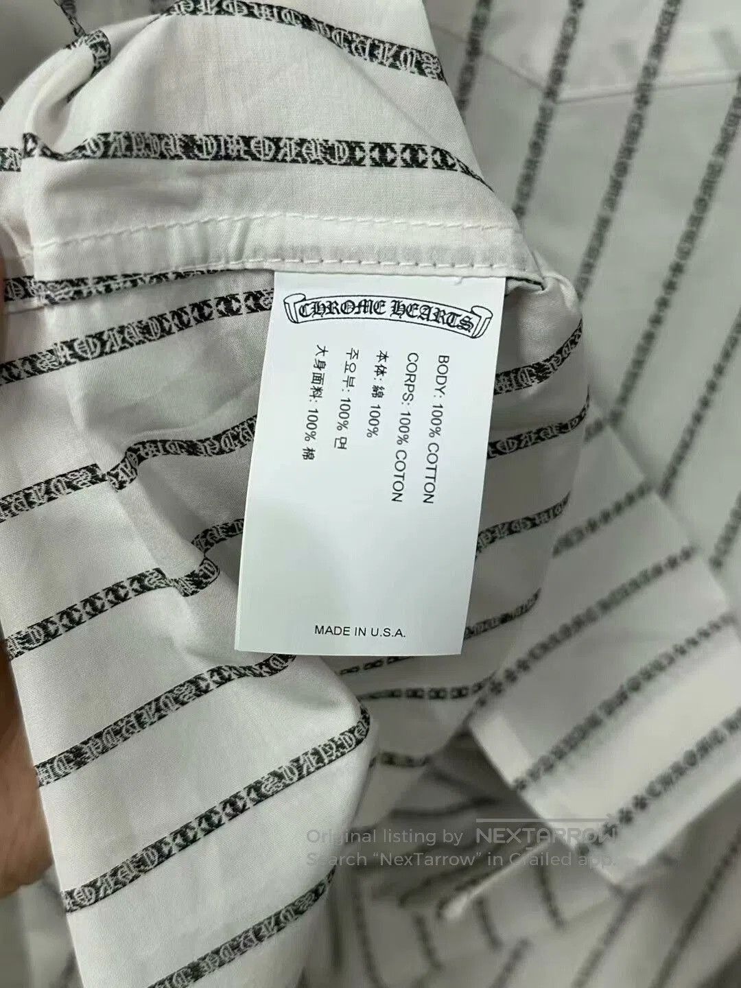Chrome Hearts chrome hearts striped long sleeve shirt. Size US M / EU 48-50 / 2 - 5 Thumbnail