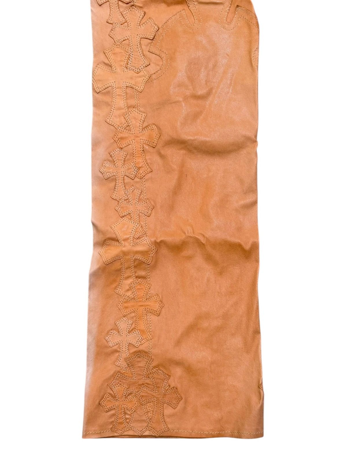 Chrome Hearts Chrome Hearts Orange Cross Flooded Leather Pants Size 26" / US 2 / IT 38 - 6 Thumbnail