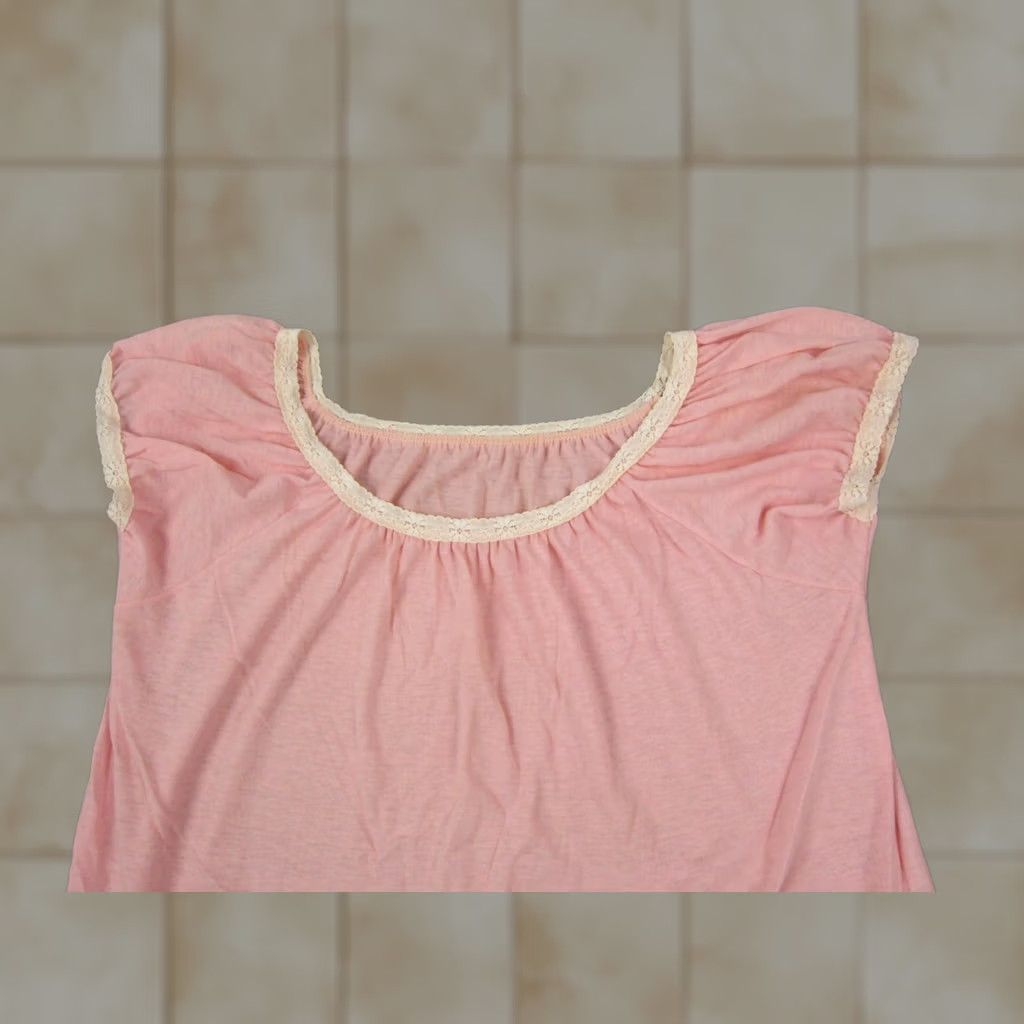 Vintage Vintage Sleep Shirt Womens Medium Pink Nightgown Cap Sleeve Soft Loungewear 70s Size M / US 6-8 / IT 42-44 - 1 Thumbnail
