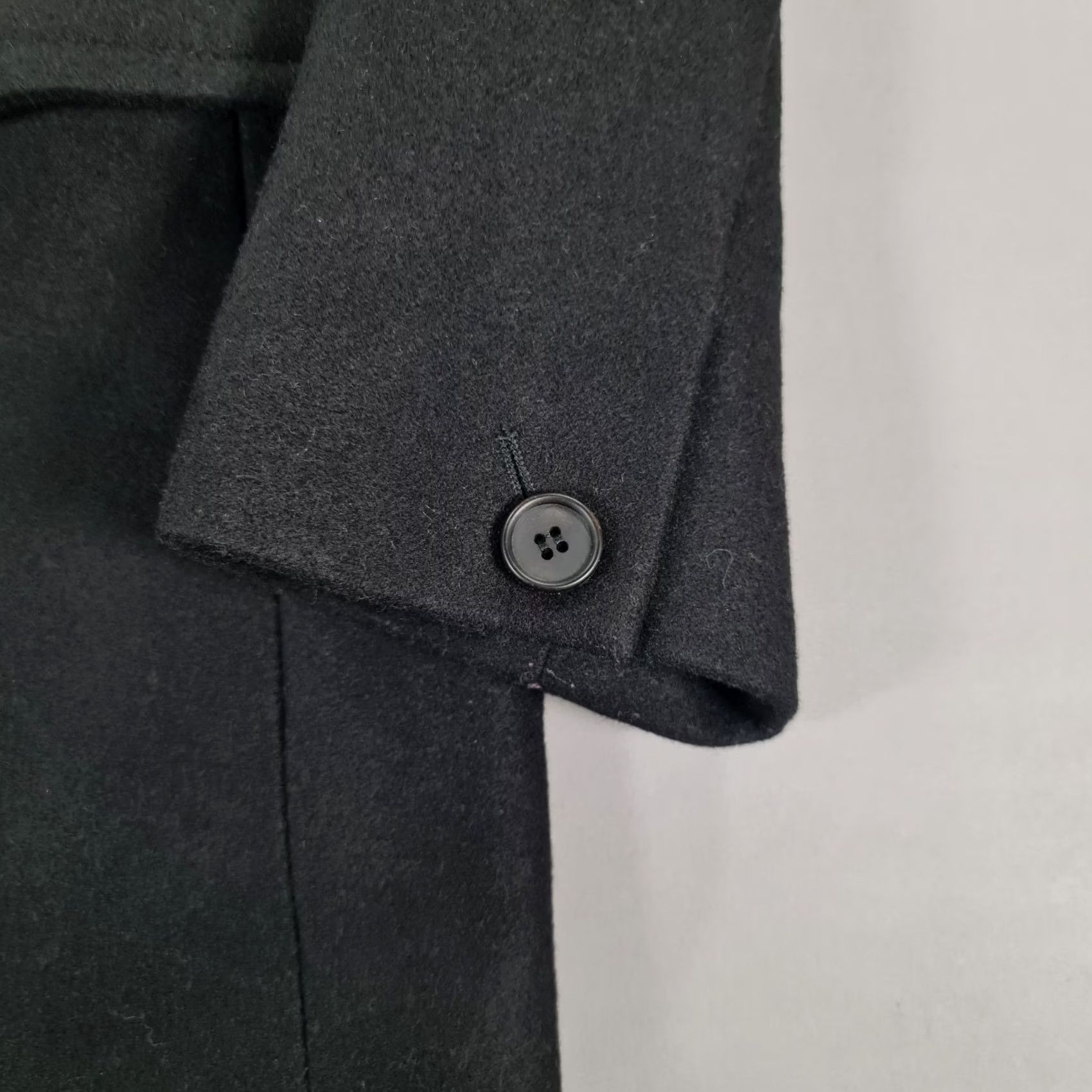 Allsaints AllSaints Mens Coat Black 40 Torrent Wool Double Breasted Peacoat Coat Mens Wool Black 40 AllSaints Size US XXS / EU 40 - 5 Thumbnail