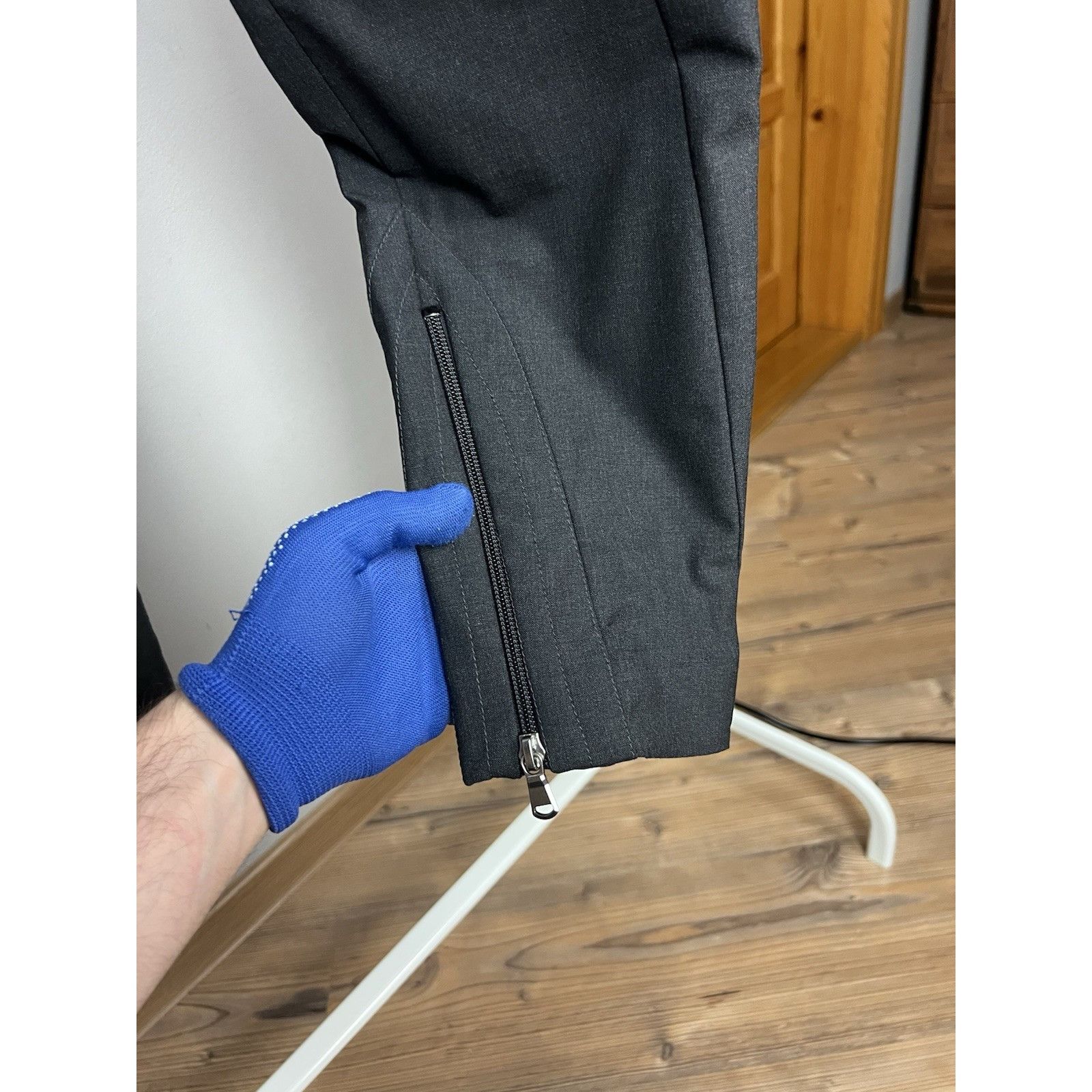 Brunello Cucinelli MINT! Brunello Cucinelli Gray Moto Byker Style Wool Pants Si Size 28" / US 6 / IT 42 - 7 Thumbnail