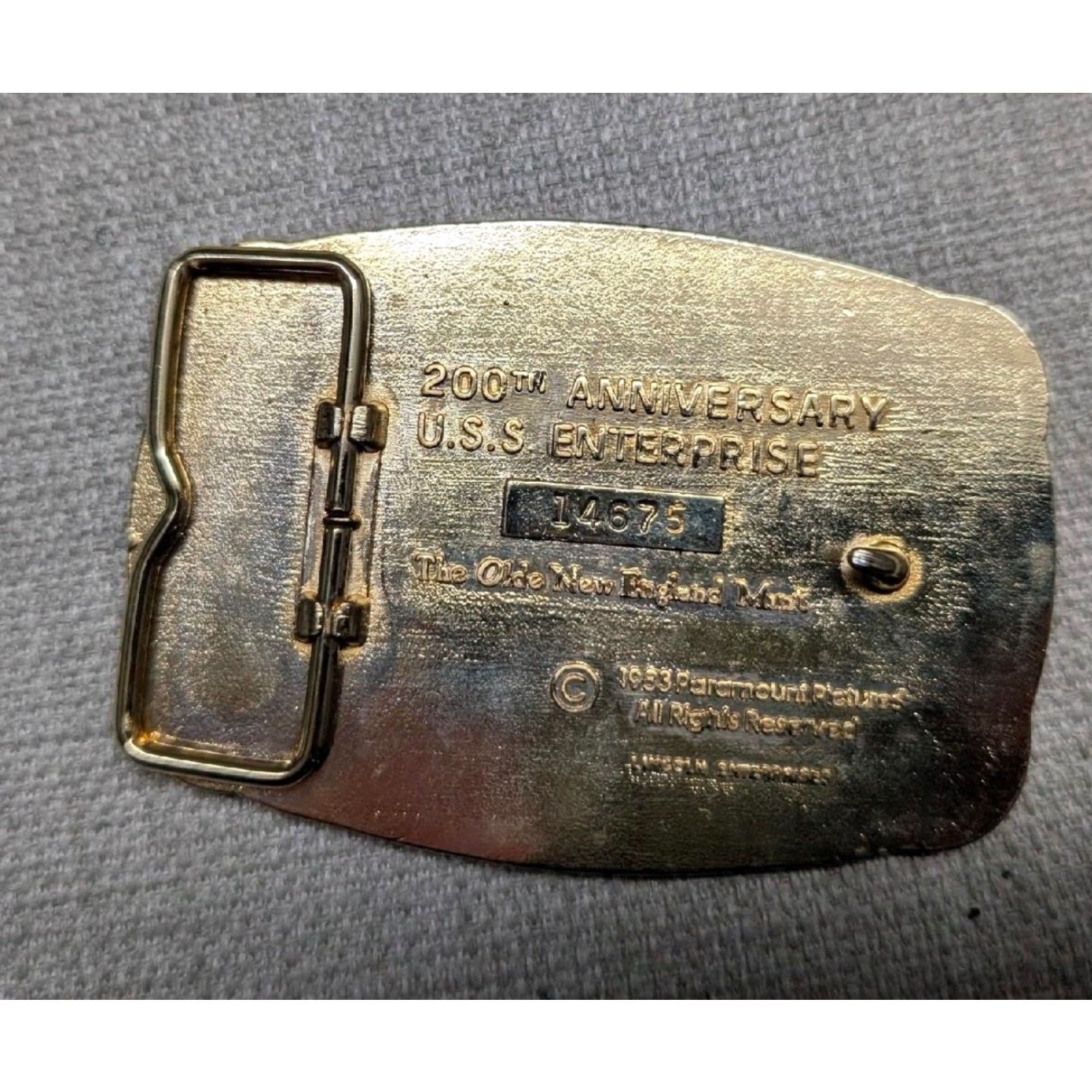 Vintage VINTAGE STAR TREK belt buckle 24KT gold USS ENTERPRISE silver WESTERN Men Belt Buckle XS? Size ONE SIZE - 4 Thumbnail