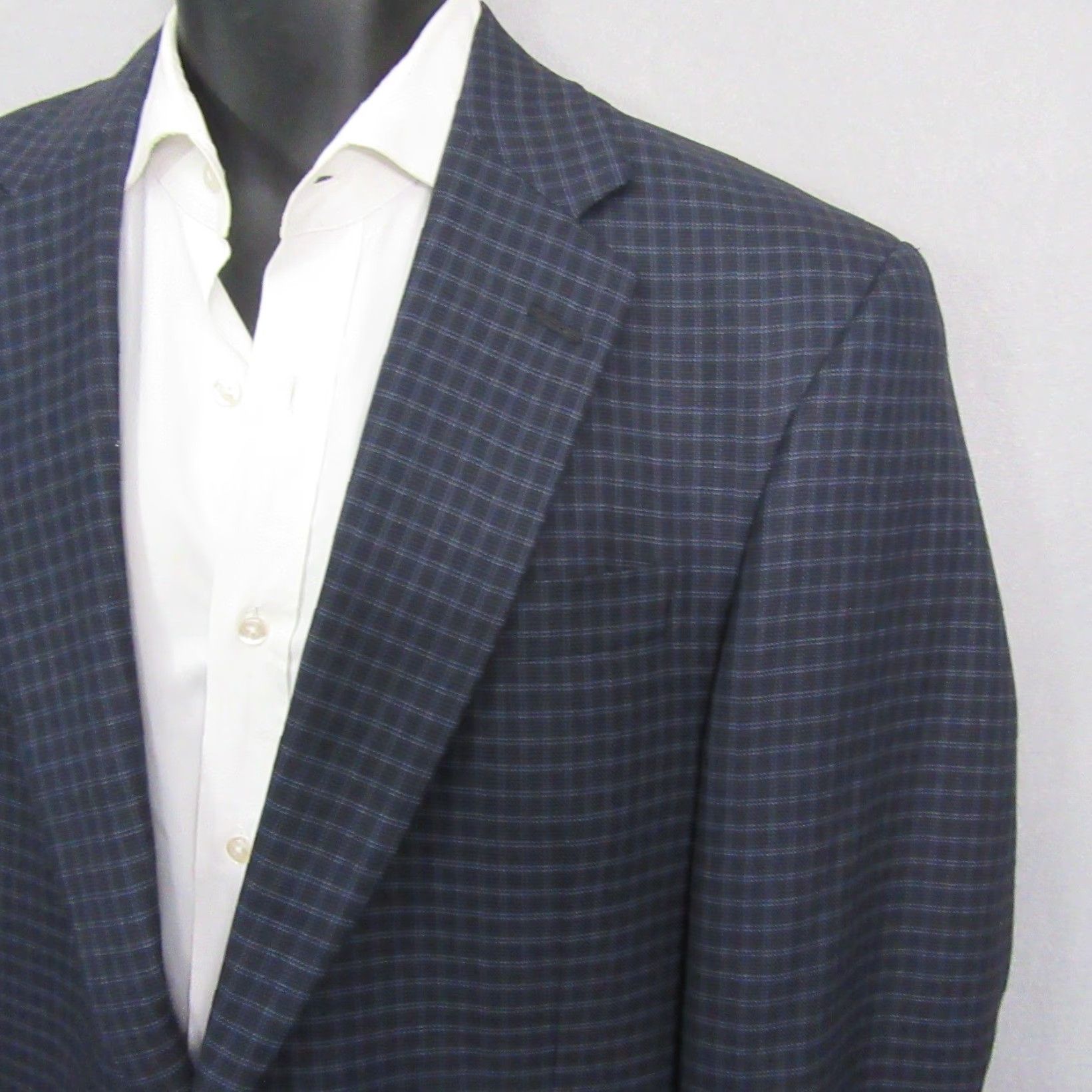 Hart Schaffner Marx Hart Schaffner Marx Mens Sport Coat 39L Blue Check Plaid Single Vent Size US XXS / EU 40 - 2 Thumbnail