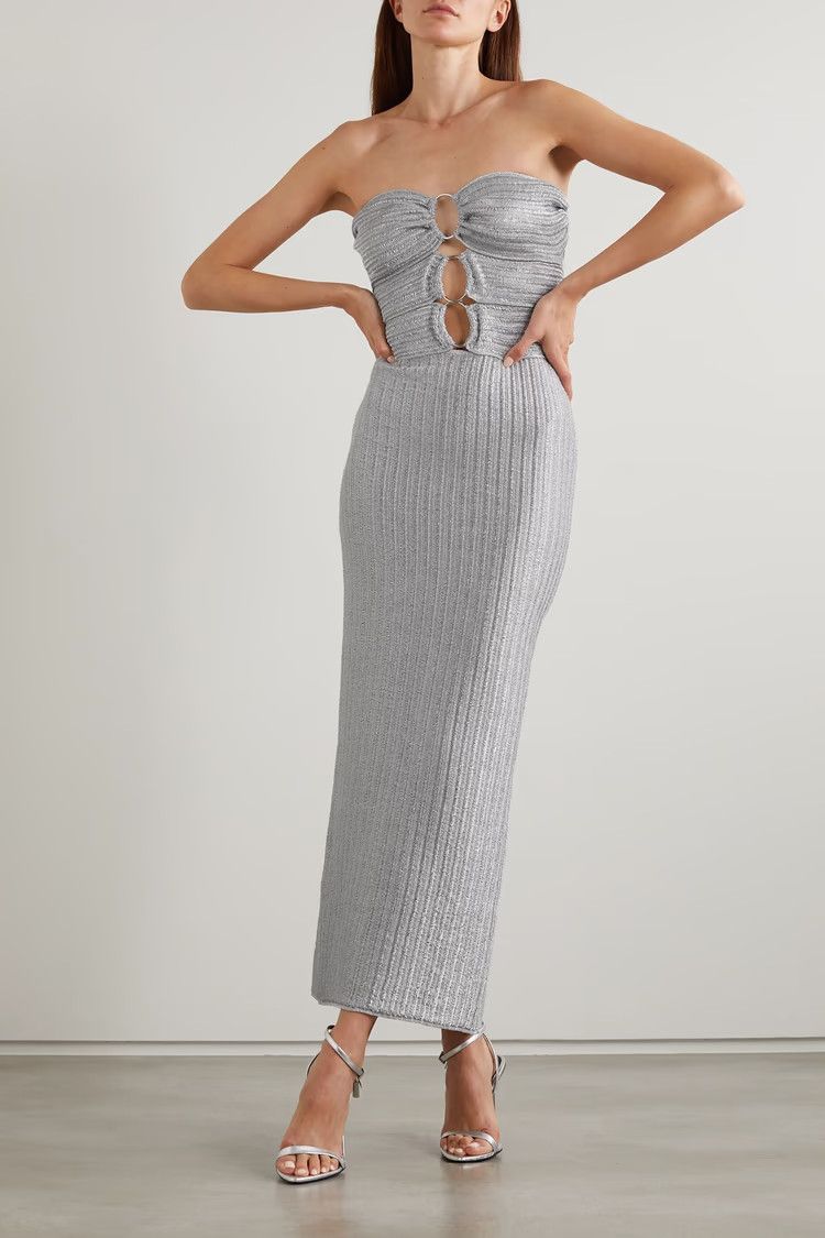 Tom Ford o1y0126 Midi Dress in Gray Size XS / US 0-2 / IT 36-38 - 2 Thumbnail